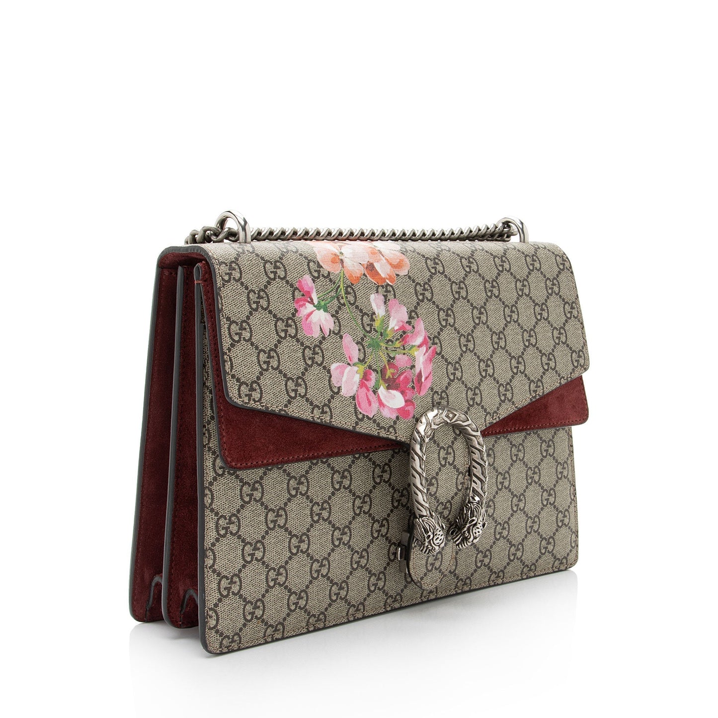 Gucci GG Supreme Blooms Dionysus SHF-JPWNlE Canvas Suede Beige Pink Shoulder Bag