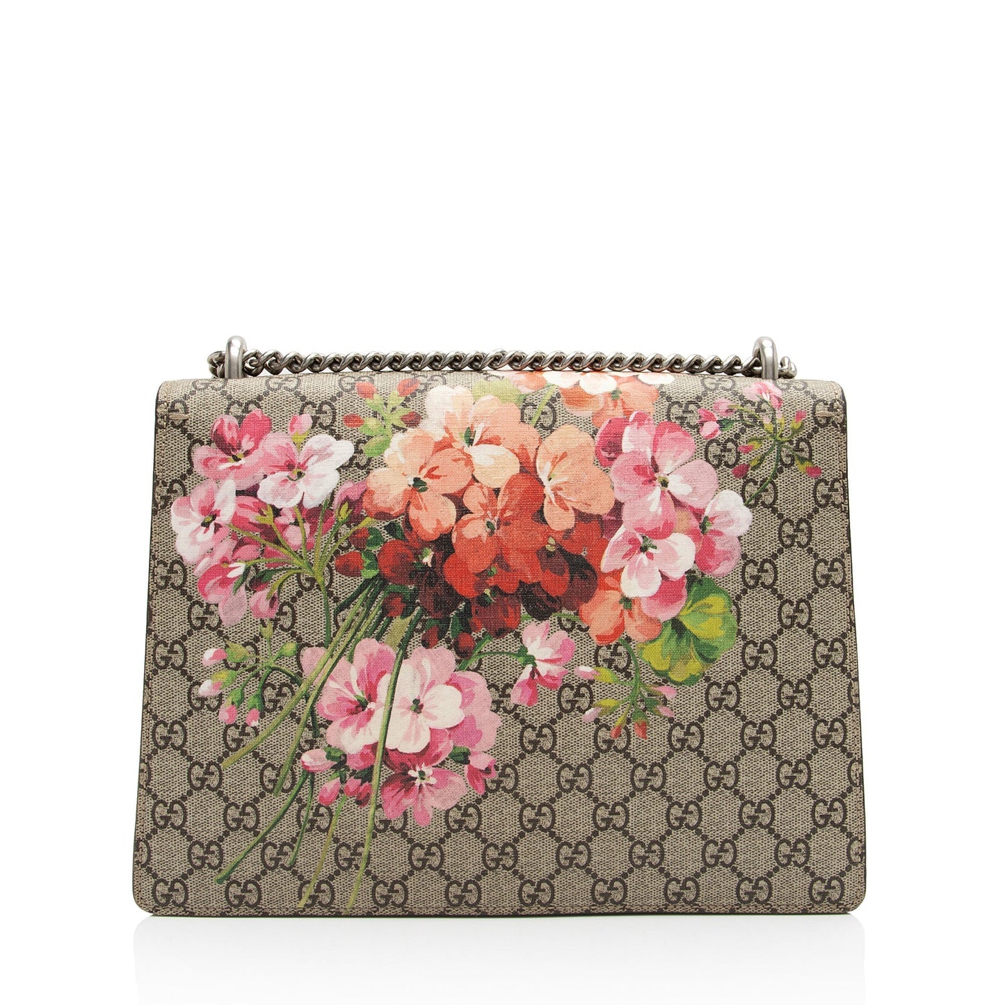 Gucci GG Supreme Blooms Dionysus SHF-DLwrwt Canvas Suede Beige Pink Shoulder Bag