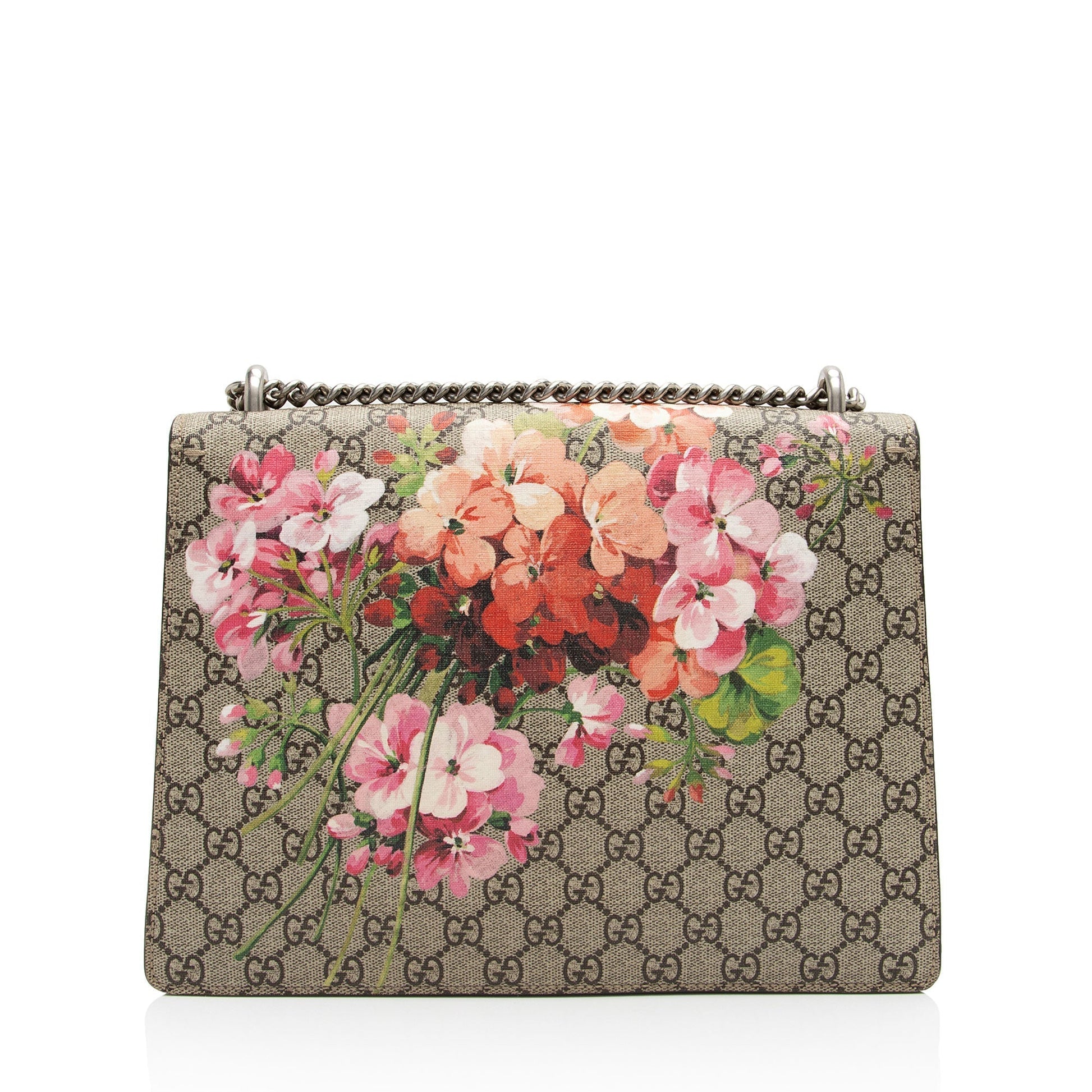 Gucci GG Supreme Blooms Dionysus SHF-DLwrwt Canvas Suede Beige Pink Shoulder Bag
