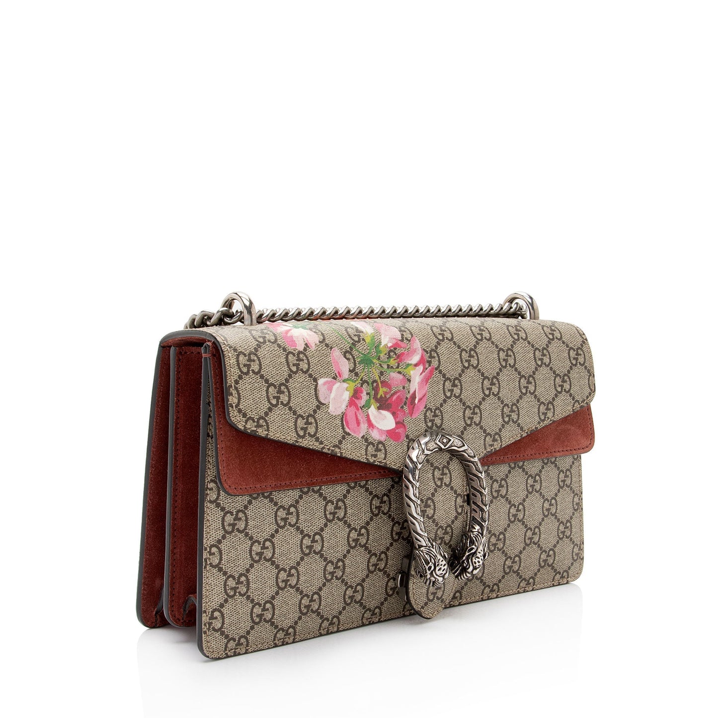 Gucci GG Supreme Blooms Dionysus Canvas Suede Beige Pink Shoulder Bag Shf 12Fzkv