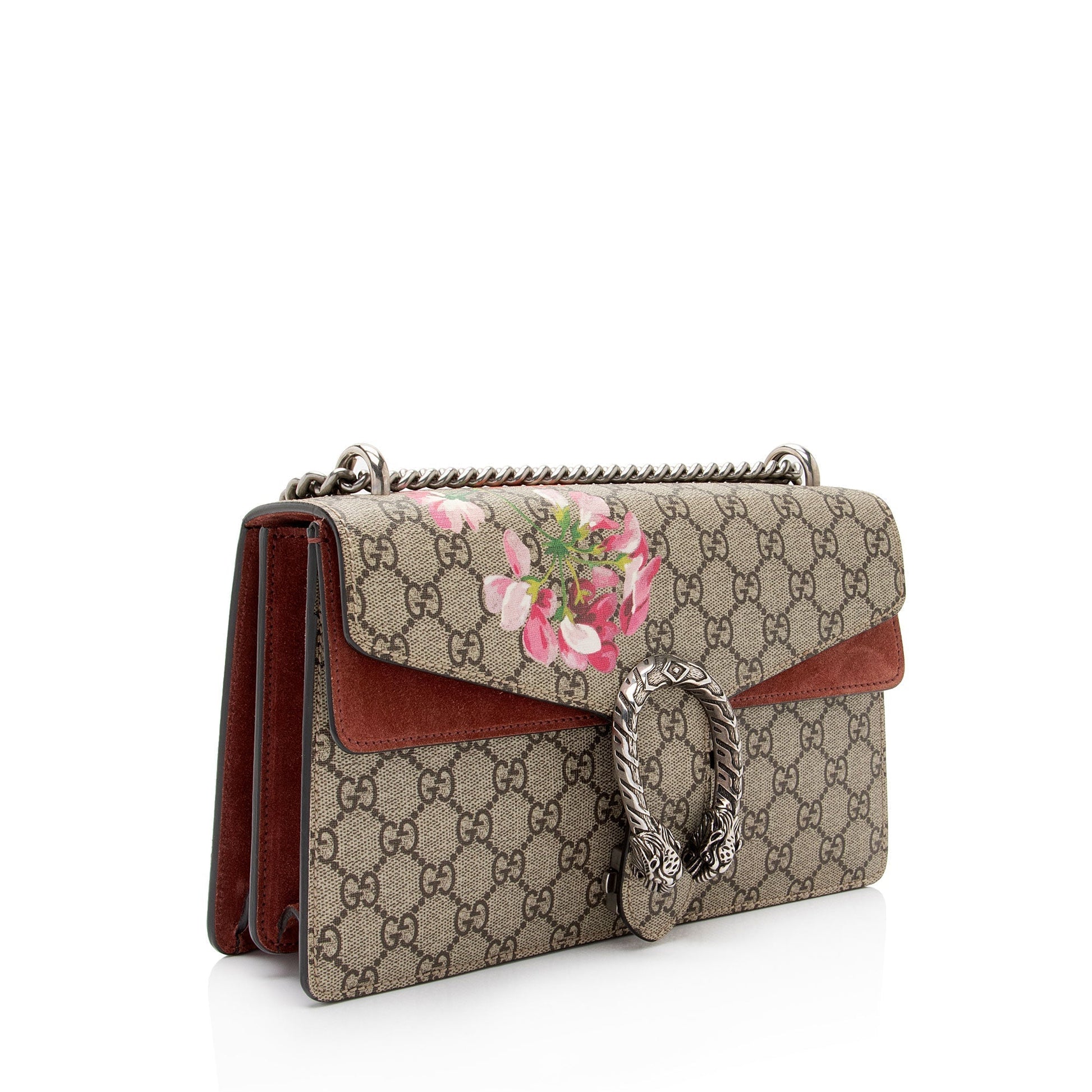 Gucci GG Supreme Blooms Dionysus Canvas Suede Beige Pink Shoulder Bag Shf 12Fzkv