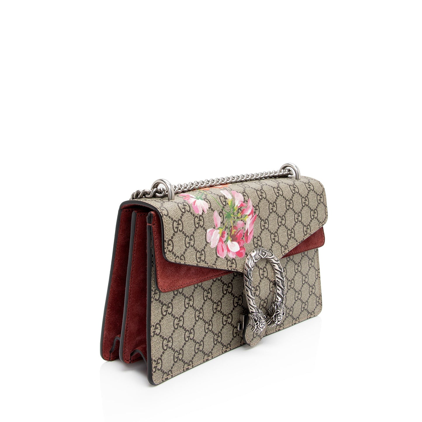 Gucci GG Supreme Blooms Dionysus SHF-ZisQDH Canvas Suede Beige Pink Shoulder Bag