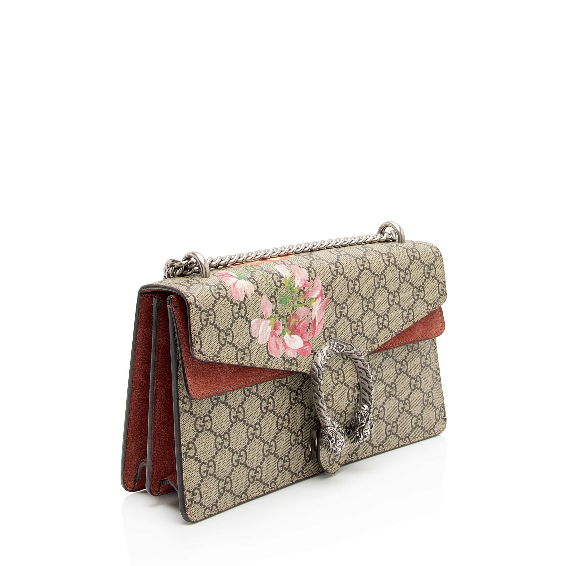 Gucci GG Supreme Blooms Dionysus SHF-FbfbDG Canvas Suede Beige Pink Shoulder Bag