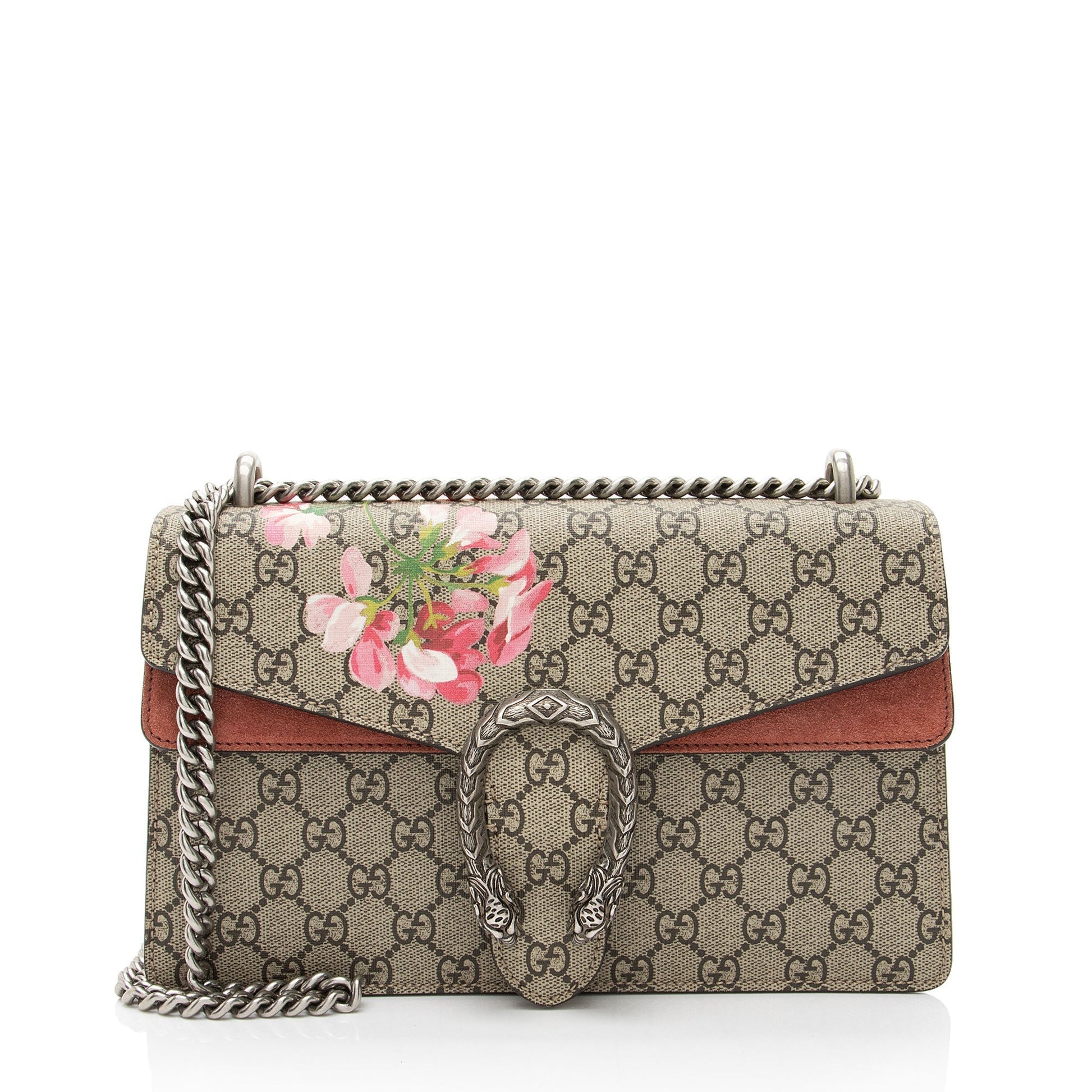 Gucci GG Supreme Blooms Dionysus Canvas Suede Beige Pink Shoulder Bag Shoulder Bag