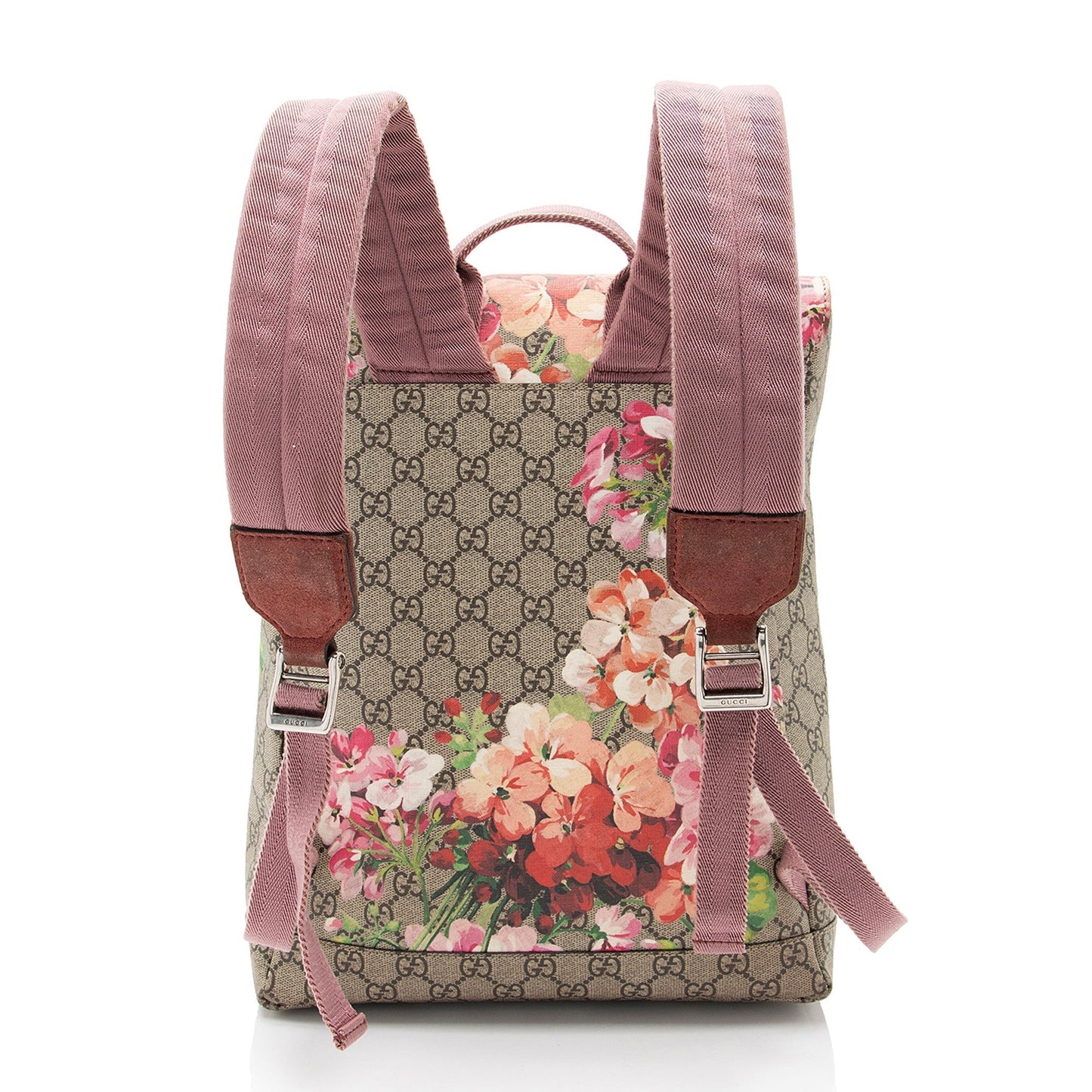 Gucci GG Supreme Blooms Backpack SHF-G2tOOE Leather Canvas Nylon Brown Shoulder Bag