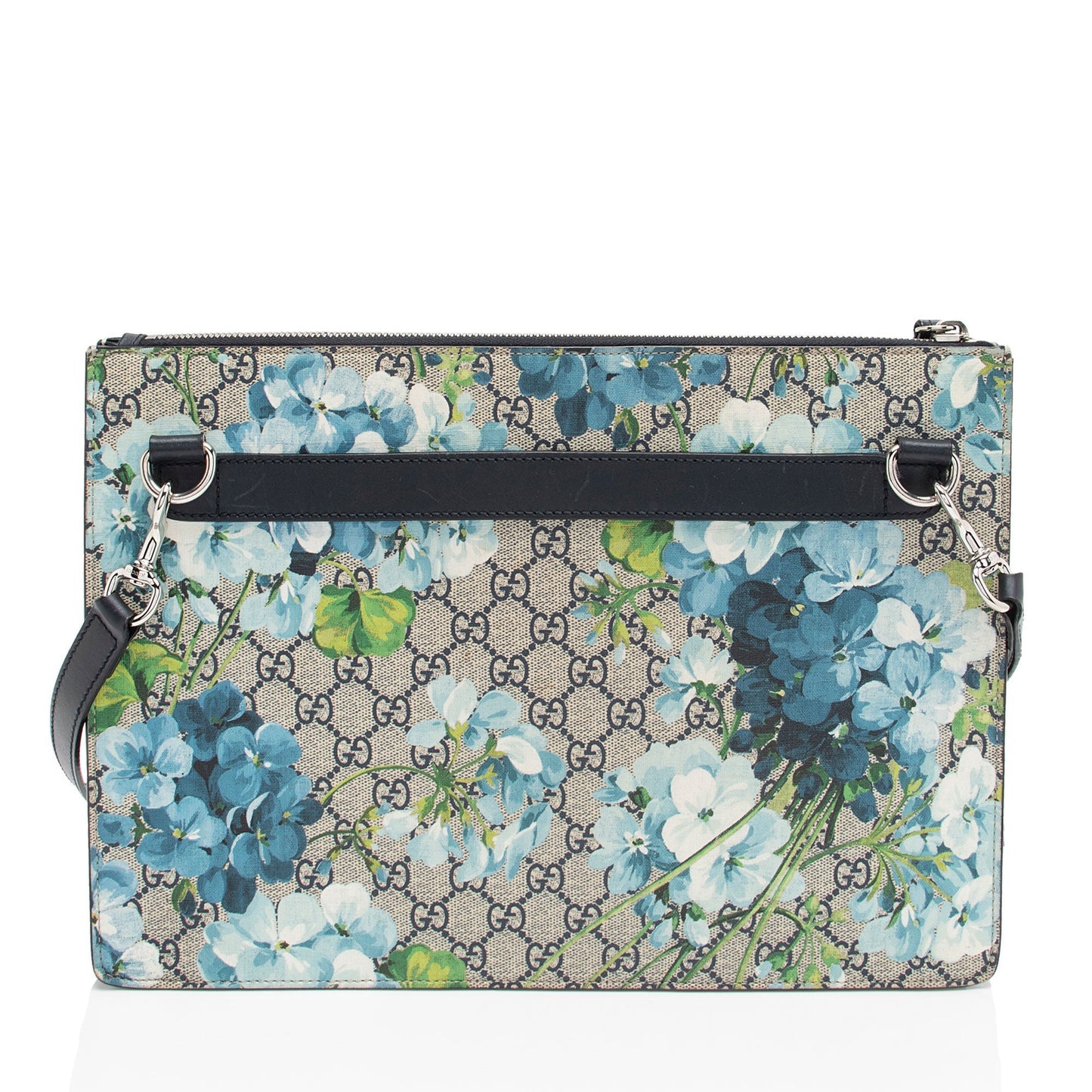Gucci GG Supreme Blooms Messenger SHF-qAQPoA Leather Canvas Black Beige Shoulder Bag