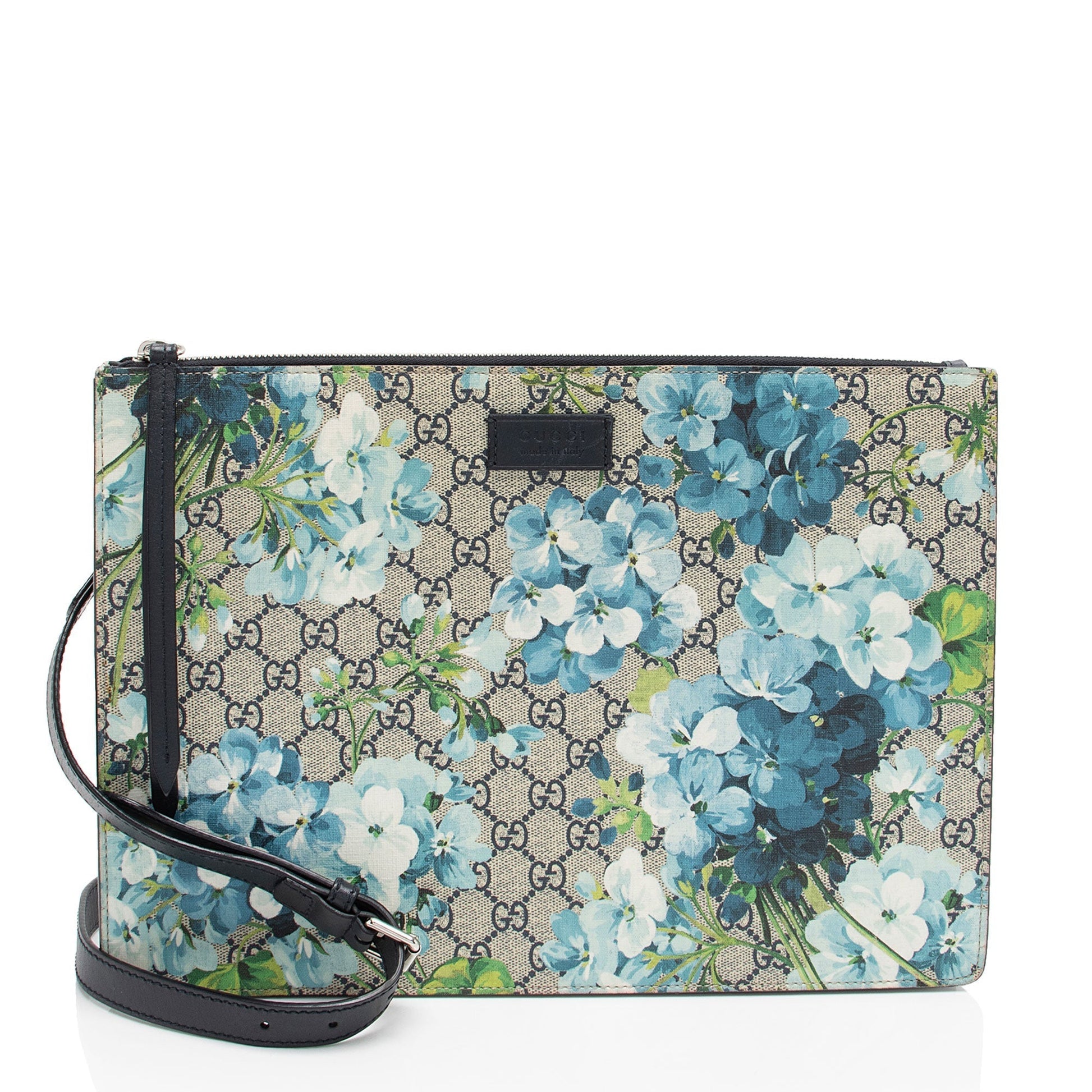 Gucci GG Supreme Blooms Messenger SHF-qAQPoA Leather Canvas Black Beige Shoulder Bag
