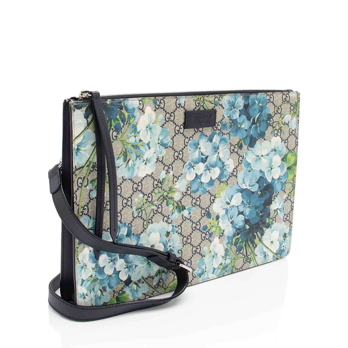 Gucci GG Supreme Blooms Messenger SHF-qAQPoA Leather Canvas Black Beige Shoulder Bag
