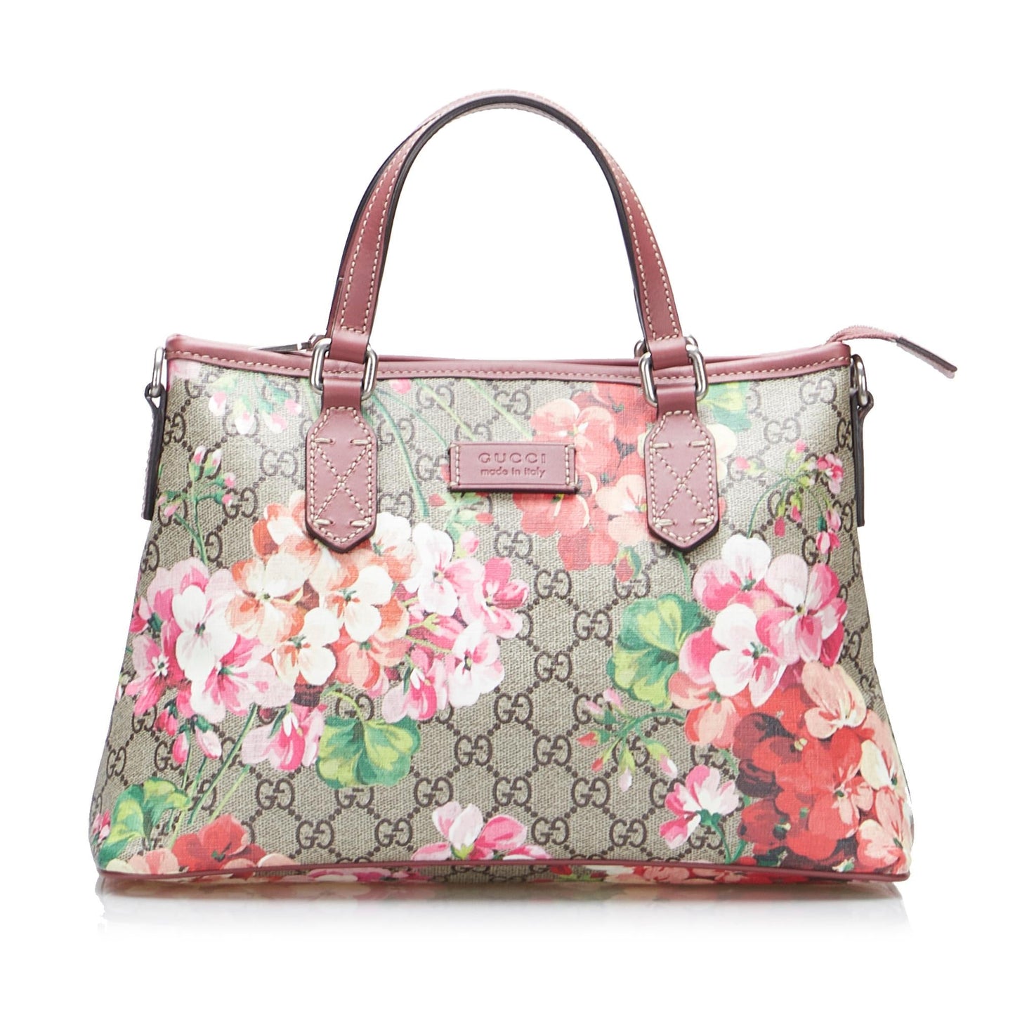 Gucci GG Supreme Blooms SHG-ohCTZX Canvas Brown Pink Satchel Bag