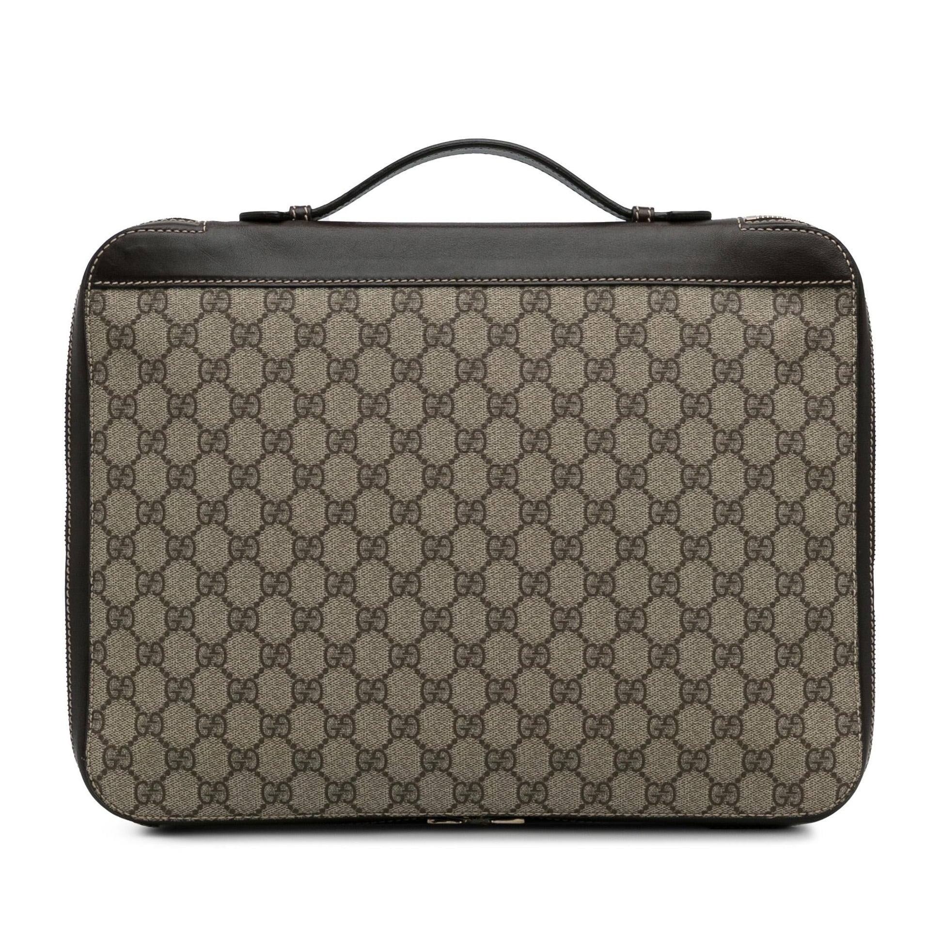 Gucci GG Supreme Business SHG-mKY0WE Canvas Calf Brown Tote Bag