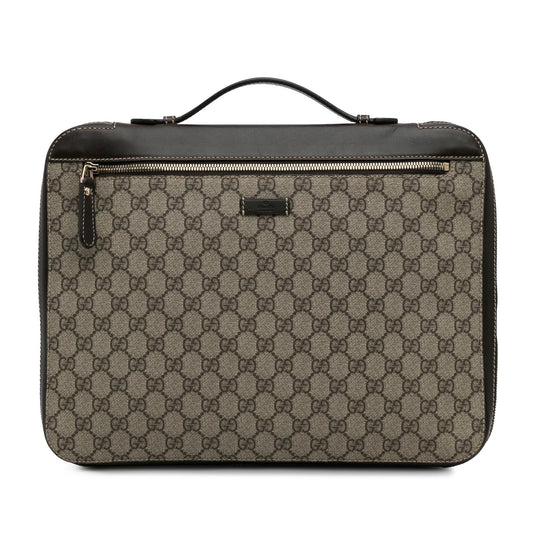 Gucci GG Supreme Business SHG-mKY0WE Canvas Calf Brown Tote Bag