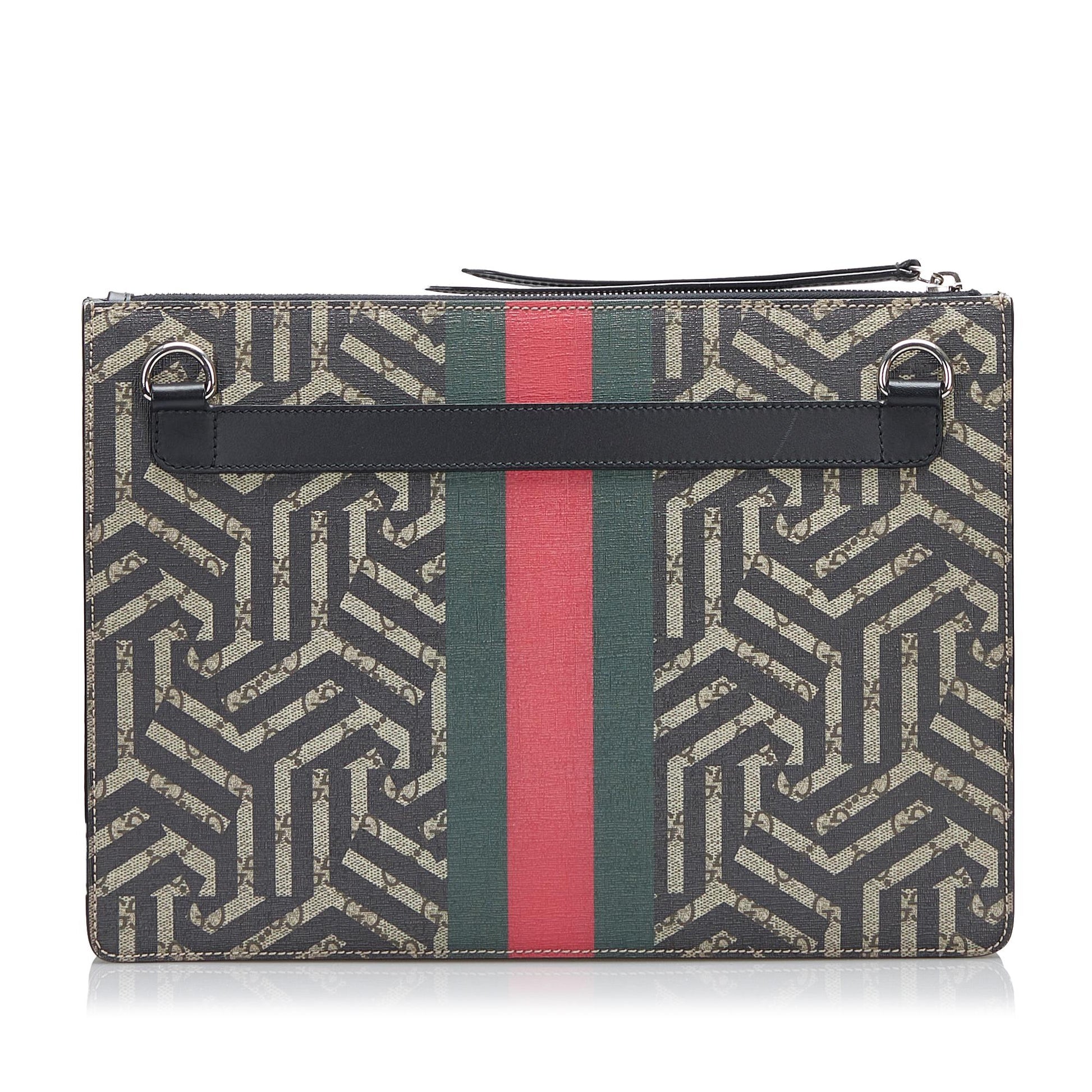 Gucci GG Supreme Caleido Web Bee Canvas Brown Crossbody Bag