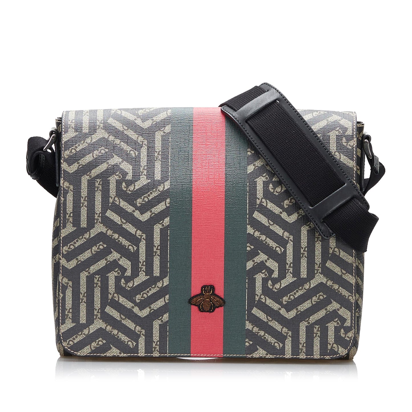 Gucci GG Supreme Caleido Web SHG-DLhWpH Canvas Brown Crossbody Bag