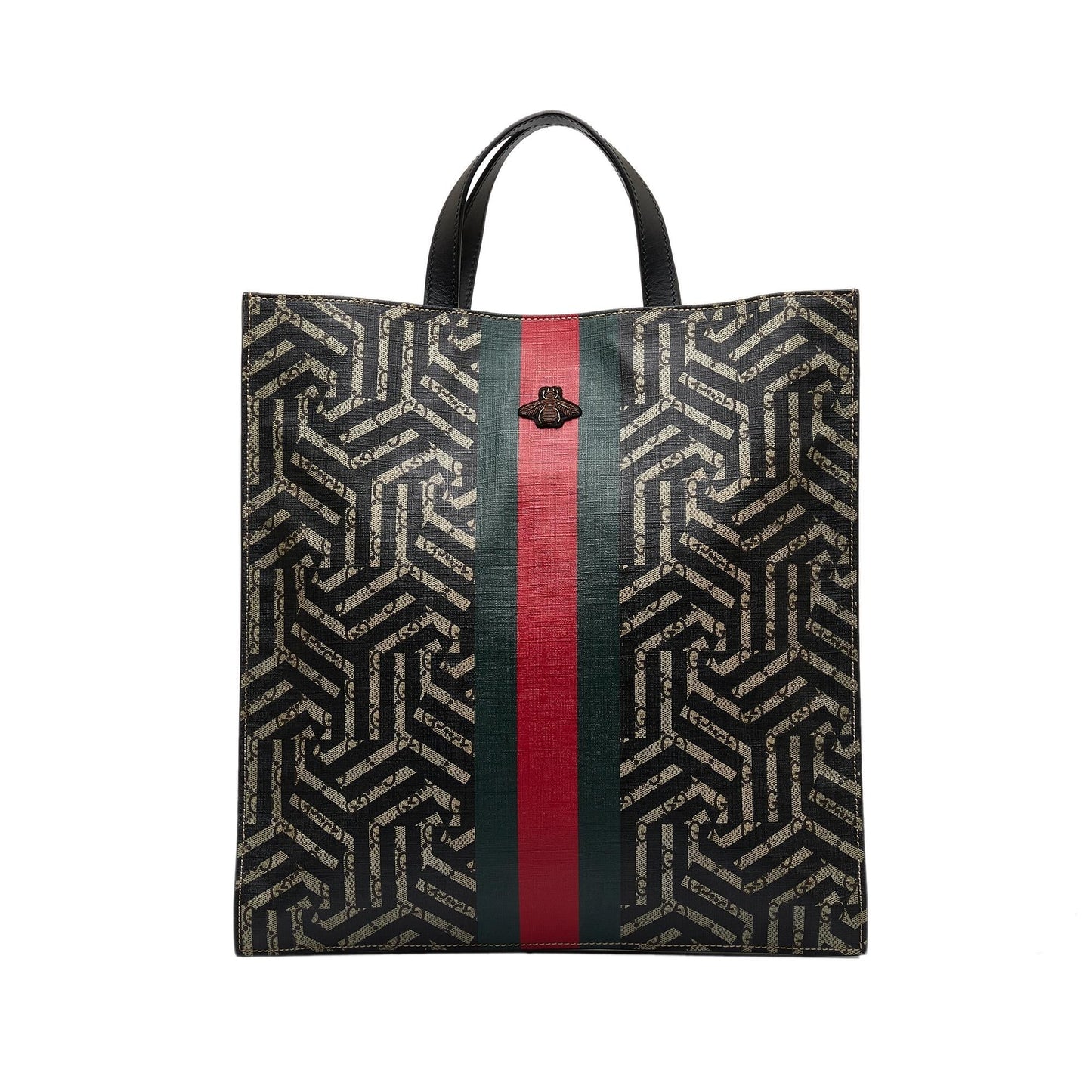 Gucci GG Supreme Caleido Web SHG-BvZdHT Canvas Brown Tote Bag
