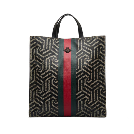 Gucci GG Supreme Caleido Web SHG-BvZdHT Canvas Brown Tote Bag