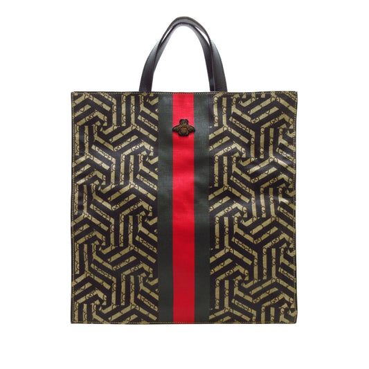 Gucci GG Supreme Caleido Web SHG-zGx5Zu Canvas Brown Tote Bag