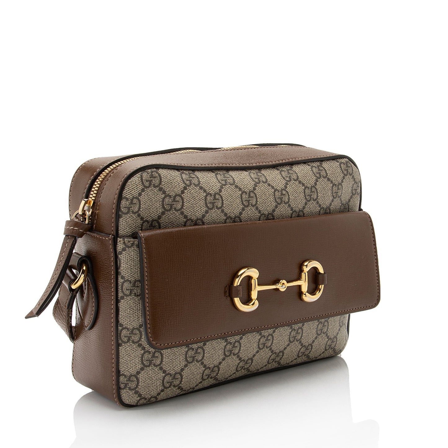 Gucci GG Supreme Horsebit SHF-EumYCS Leather Canvas Calfskin Brown Crossbody Bag