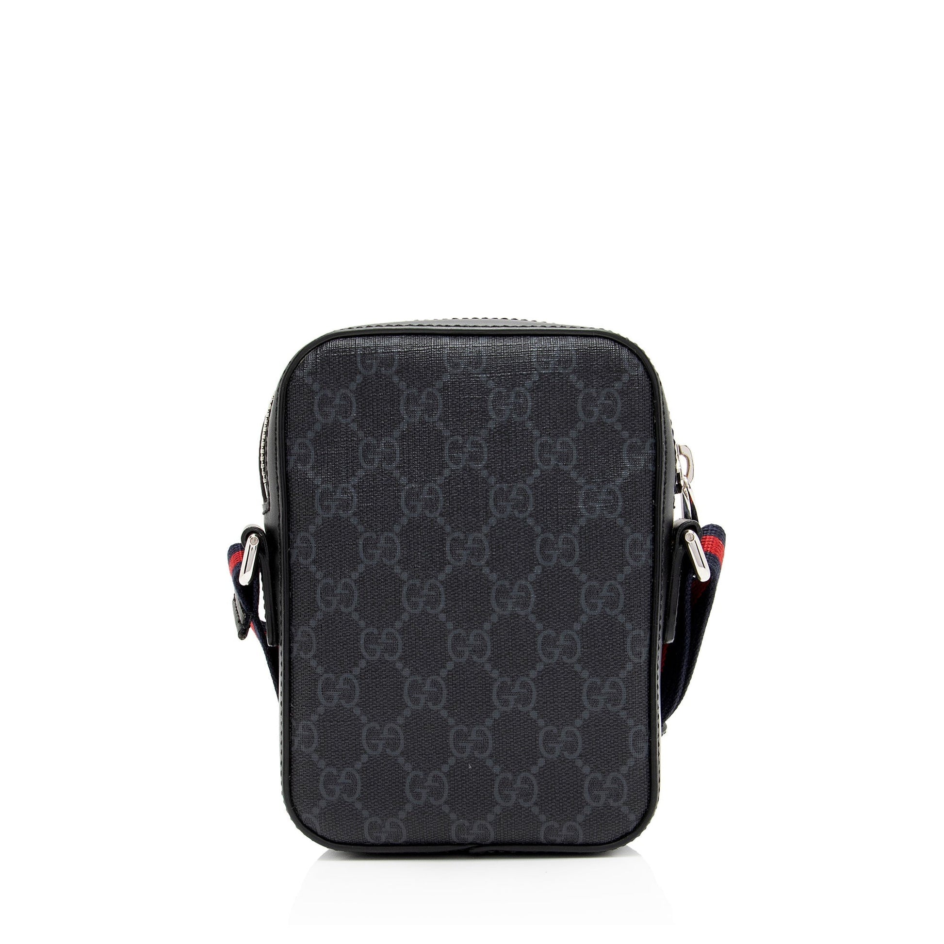 Gucci GG Supreme Messenger SHF-FX0lzC Leather Canvas Nylon Black Shoulder Bag