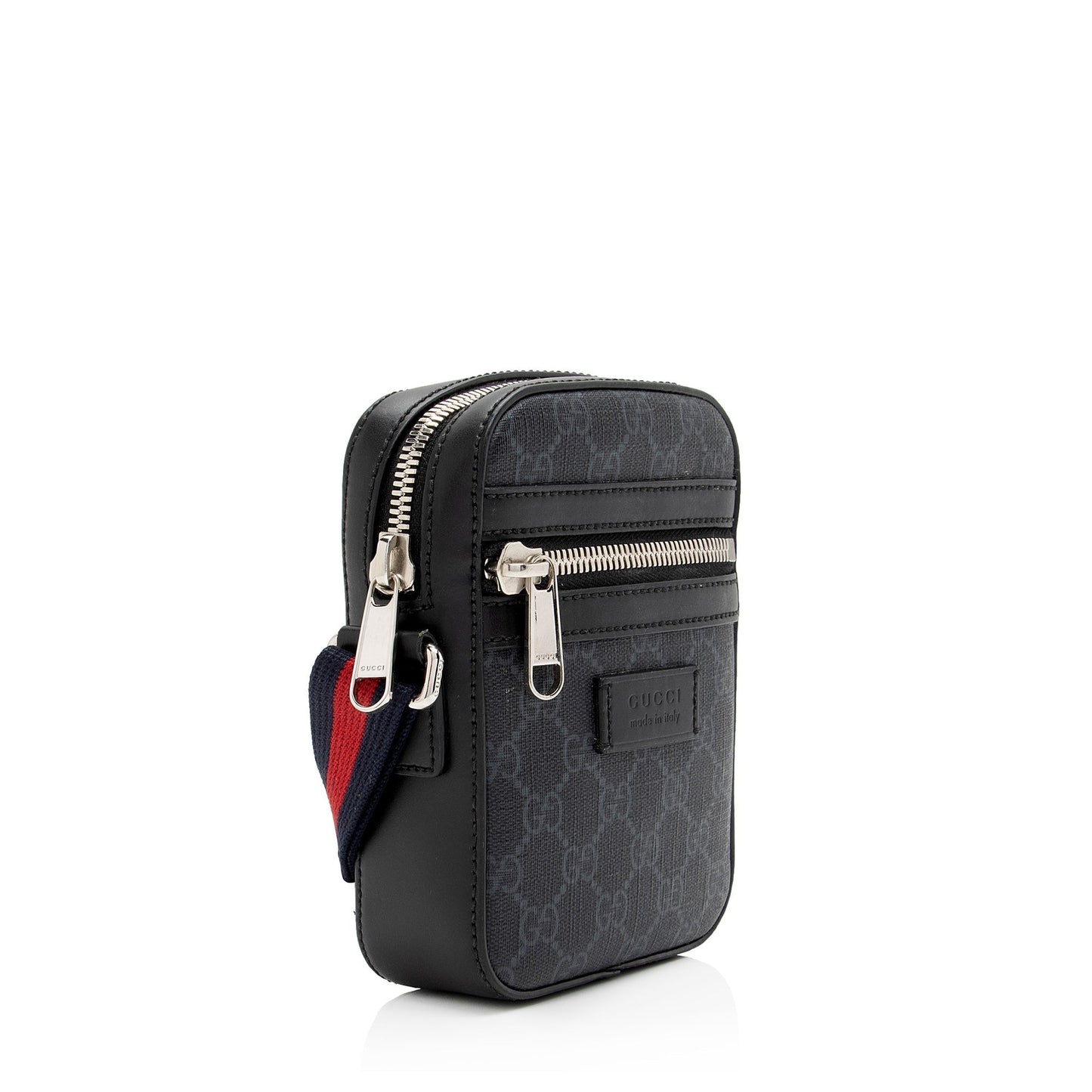 Gucci GG Supreme Messenger SHF-FX0lzC Leather Canvas Nylon Black Shoulder Bag