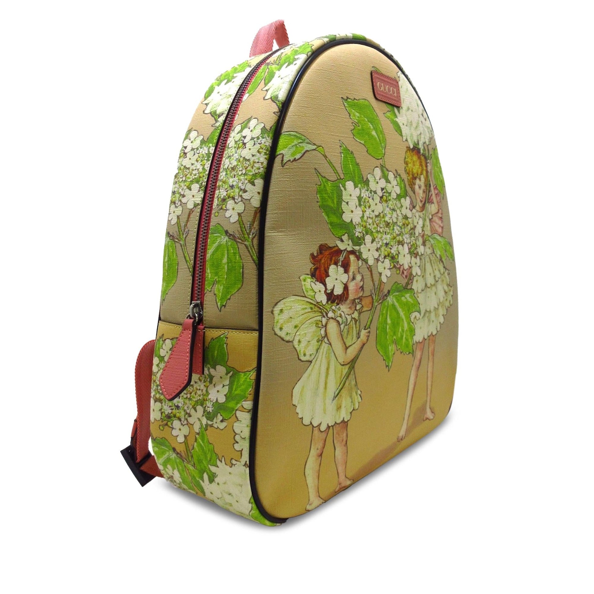 Gucci GG Supreme Children's Fairy Print Canvas Brown Backpack