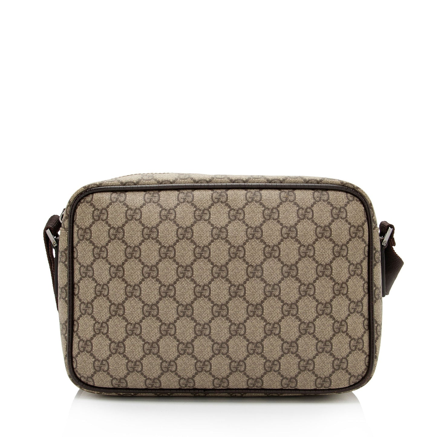 Gucci GG Supreme Classic Camera Messenger Leather Canvas Brown Beige Shoulder Bag