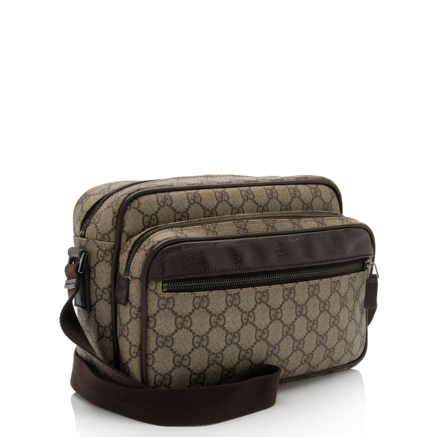 Gucci GG Supreme Classic Camera SHF-fqjHTG Leather Canvas Nylon Brown Shoulder Bag