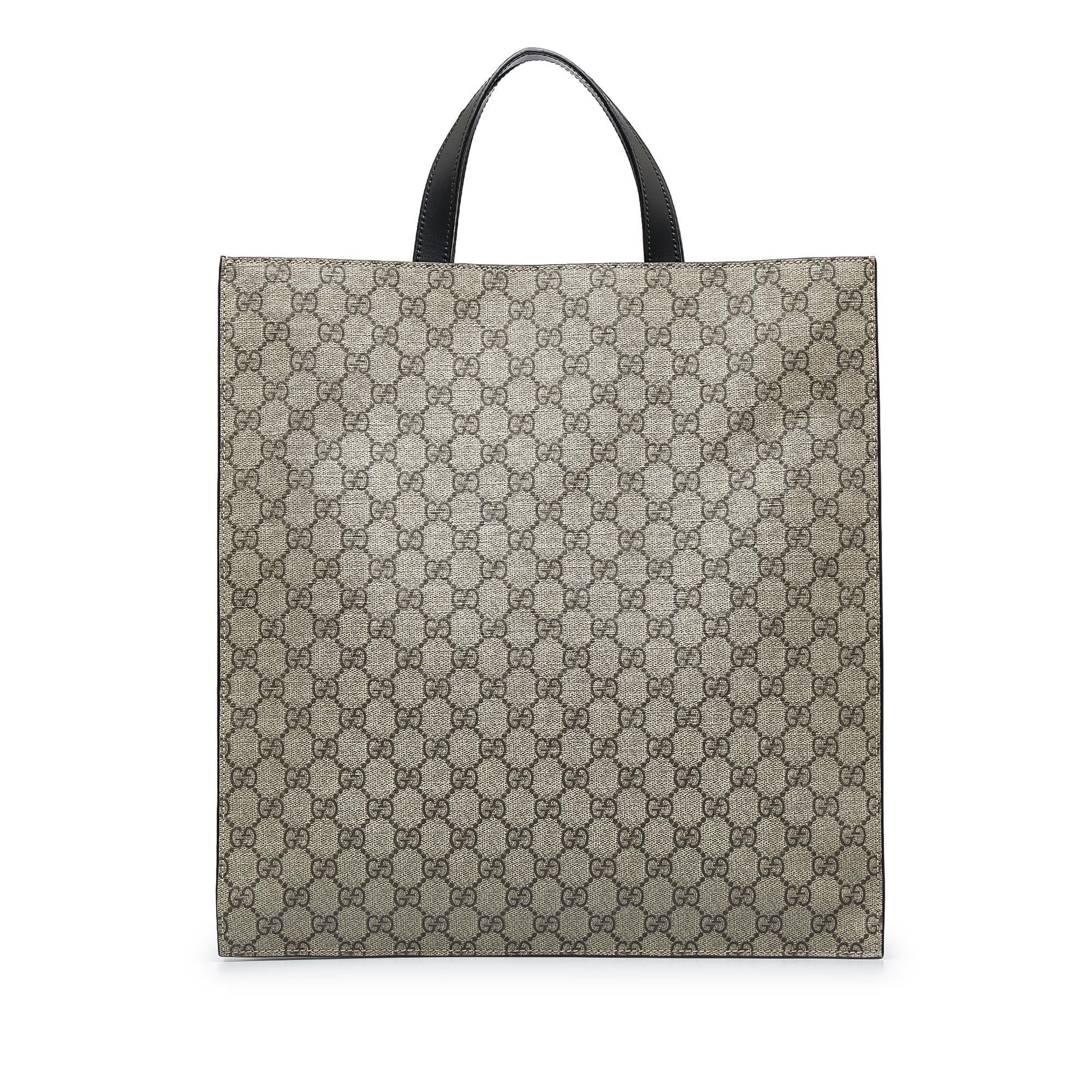 Gucci GG Supreme Convertible Soft SHG-LYYsLU Canvas Brown Tote Bag