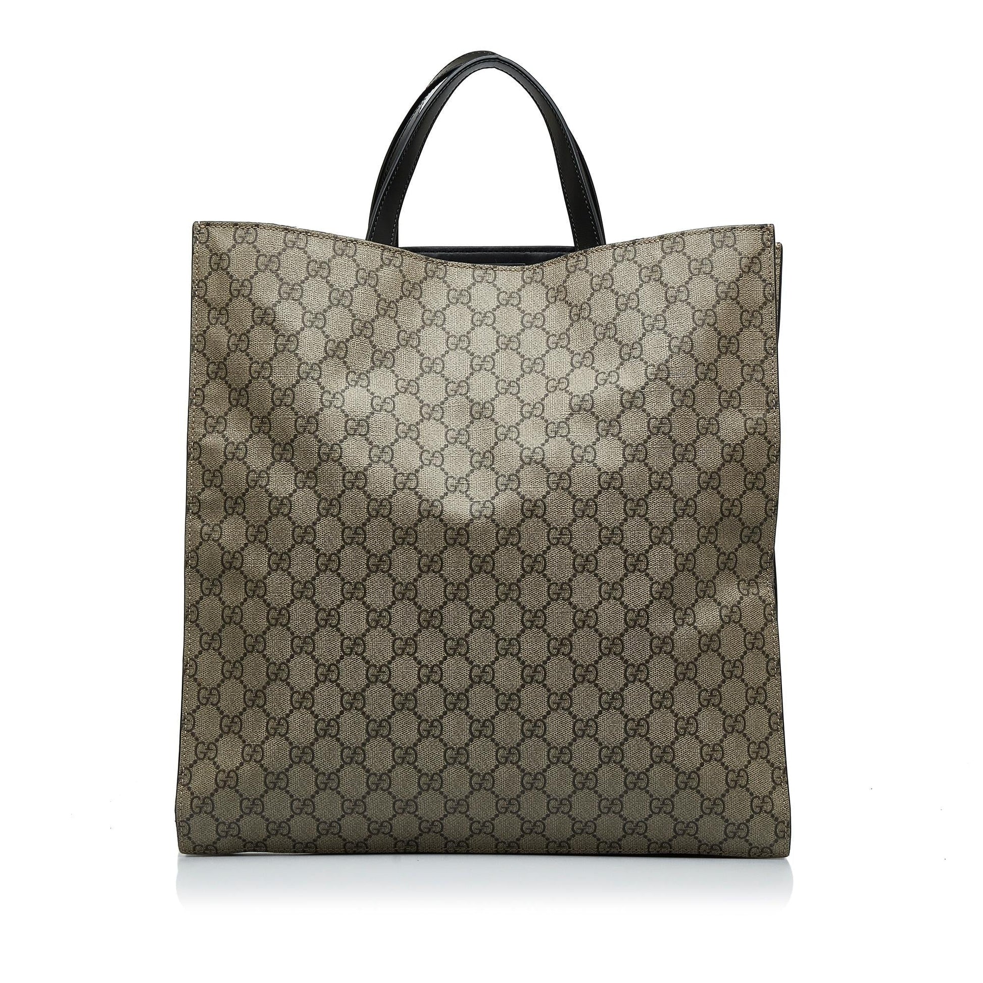 Gucci GG Supreme Convertible Soft SHG-j1BCpq Canvas Brown Tote Bag