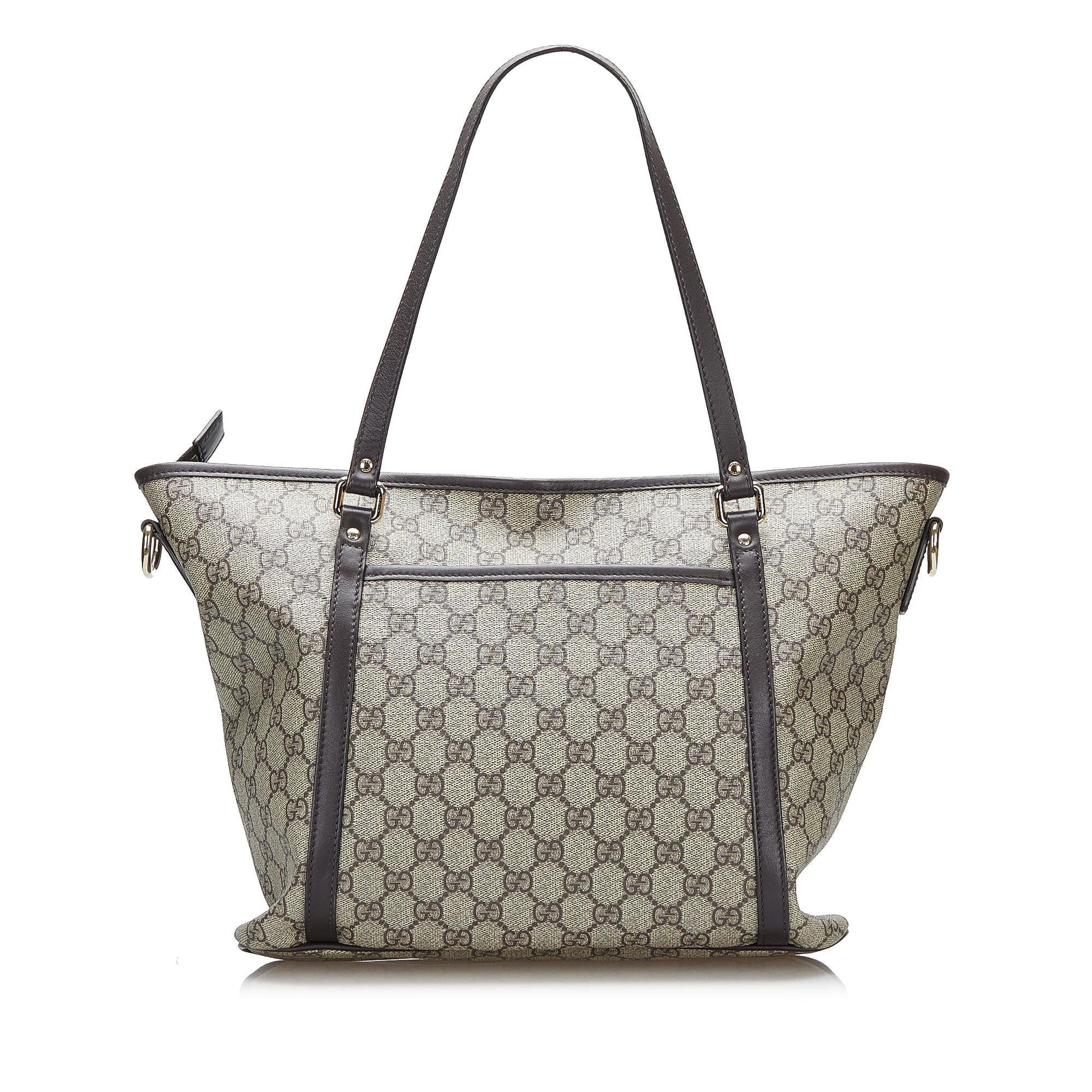 Gucci GG Supreme Convertible SHG-buqz7d Canvas Brown Tote Bag