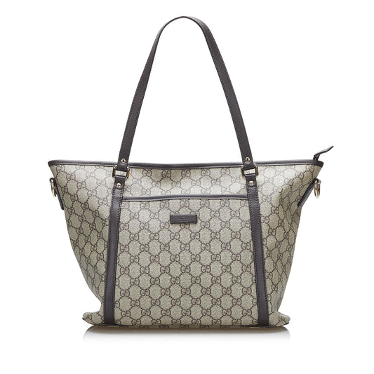 Gucci GG Supreme Convertible SHG-buqz7d Canvas Brown Tote Bag