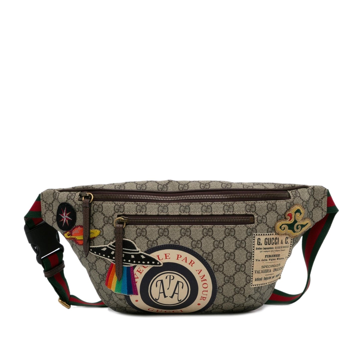 Gucci GG Supreme Courrier Belt SHG-pQzE2B Canvas Brown Accessory