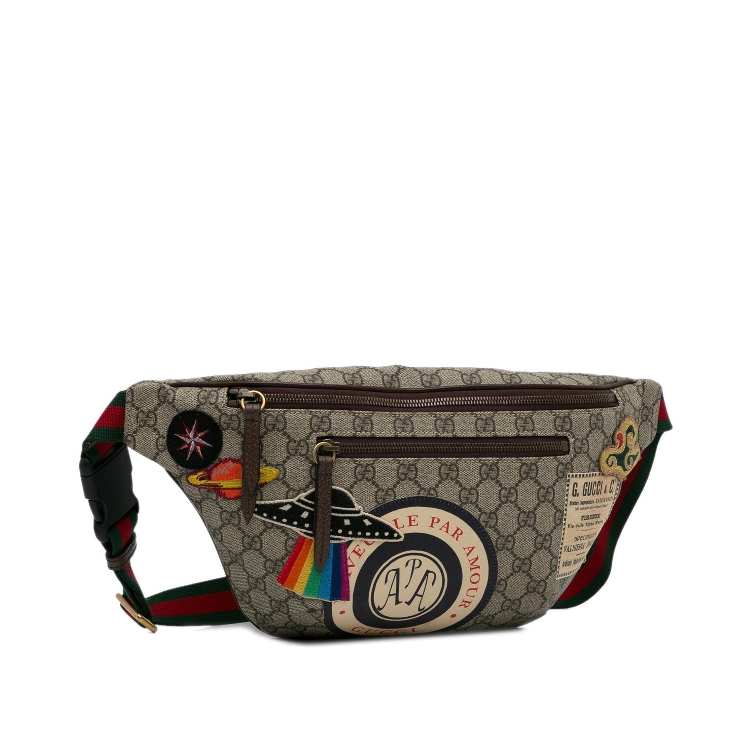 Gucci GG Supreme Courrier Belt SHG-pQzE2B Canvas Brown Accessory