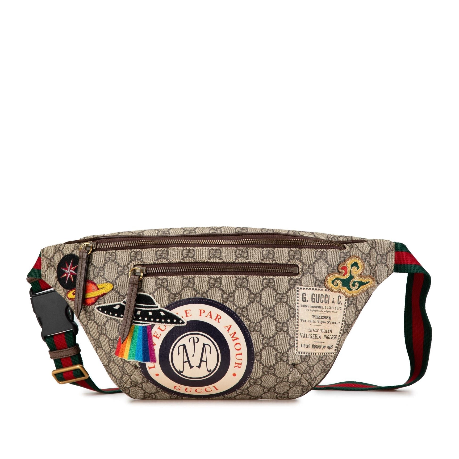 Gucci GG Supreme Courrier Belt SHG-KEojy0 Canvas Brown Accessory