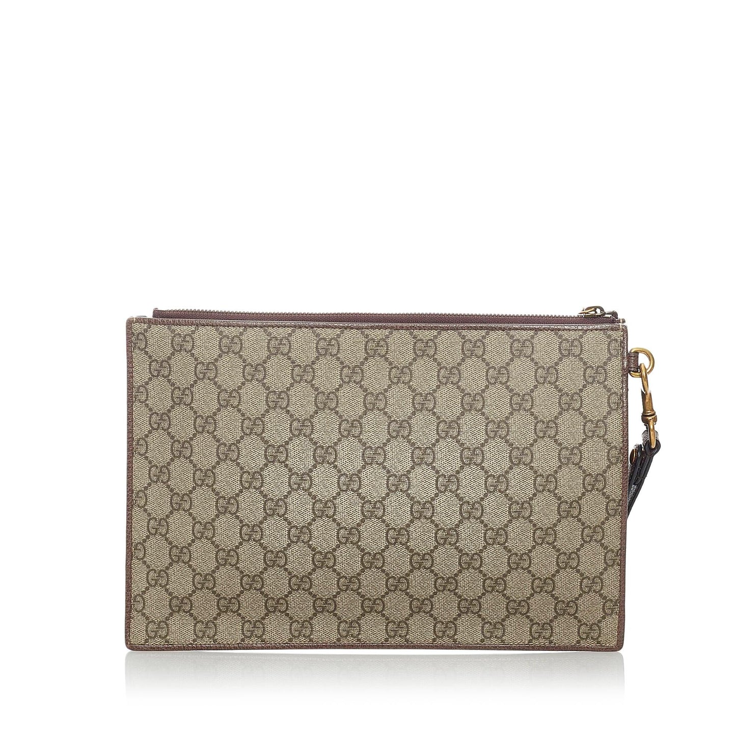 Gucci GG Supreme Courrier SHG Canvas Brown Clutch Bag