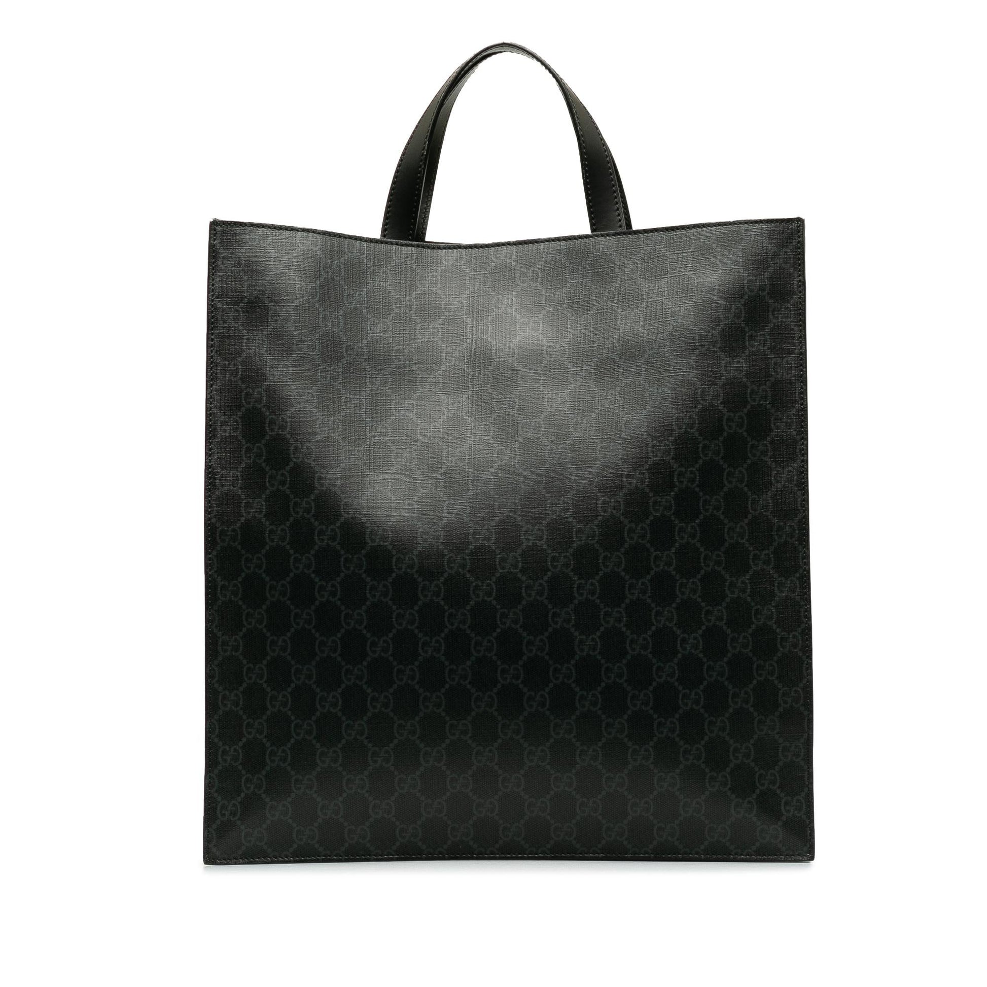 Gucci GG Supreme Courrier Convertible Soft Canvas Black Tote Bag