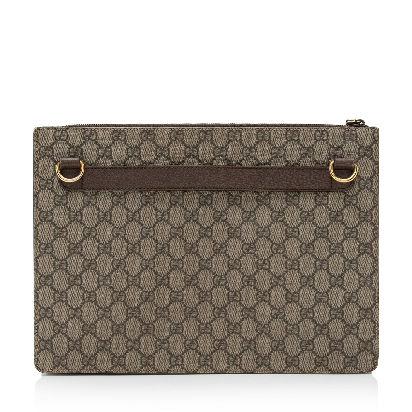 Gucci GG Supreme Courrier Messenger SHF-pgZYso Leather Canvas Beige Clutch Bag