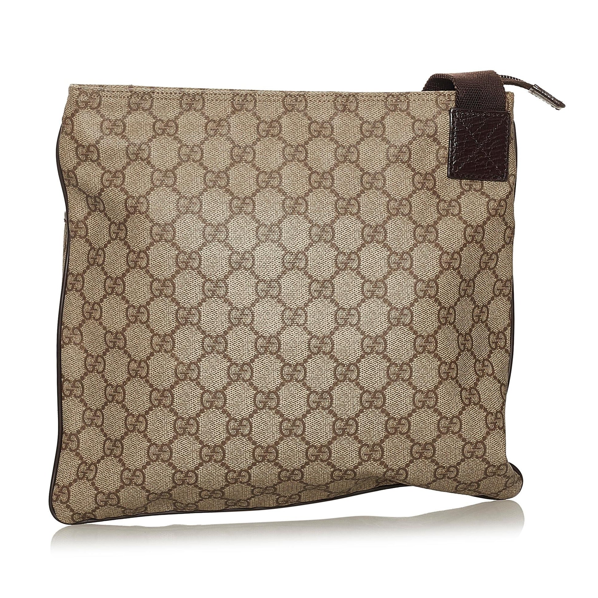Gucci GG Supreme SHG Canvas Brown Crossbody Bag 8