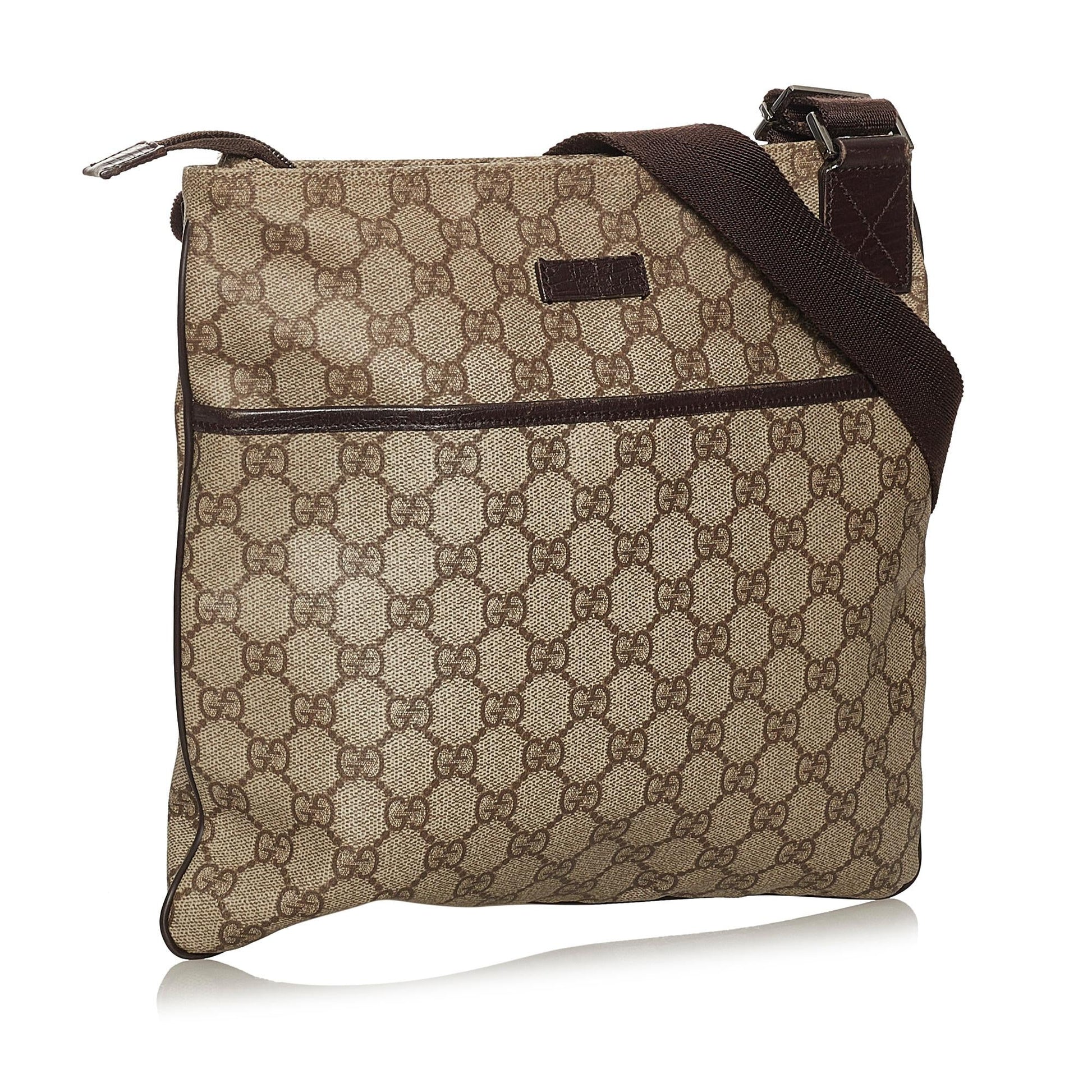 Gucci GG Supreme SHG Canvas Brown Crossbody Bag 8