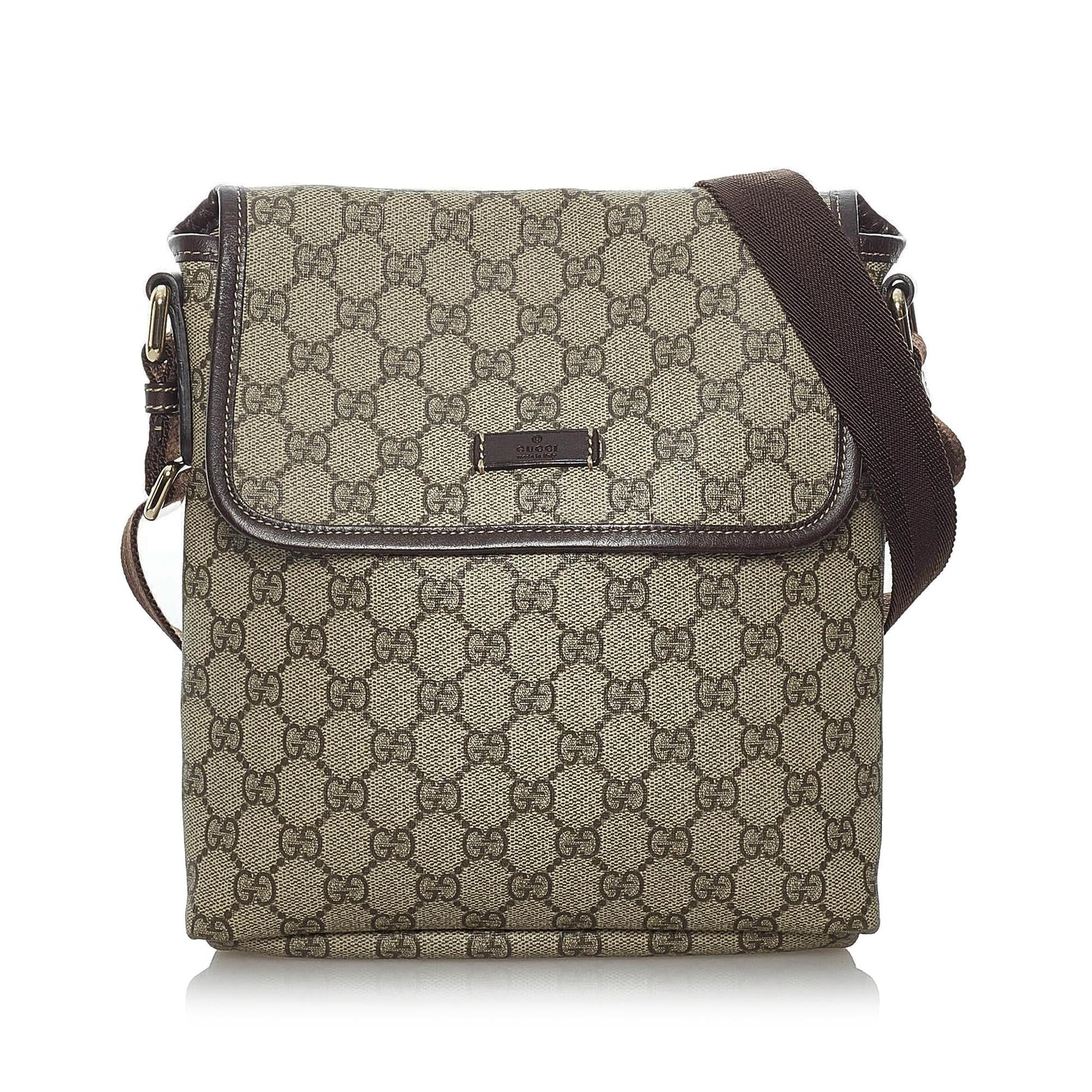 Gucci GG Supreme SHG Canvas Brown Crossbody Bag 9