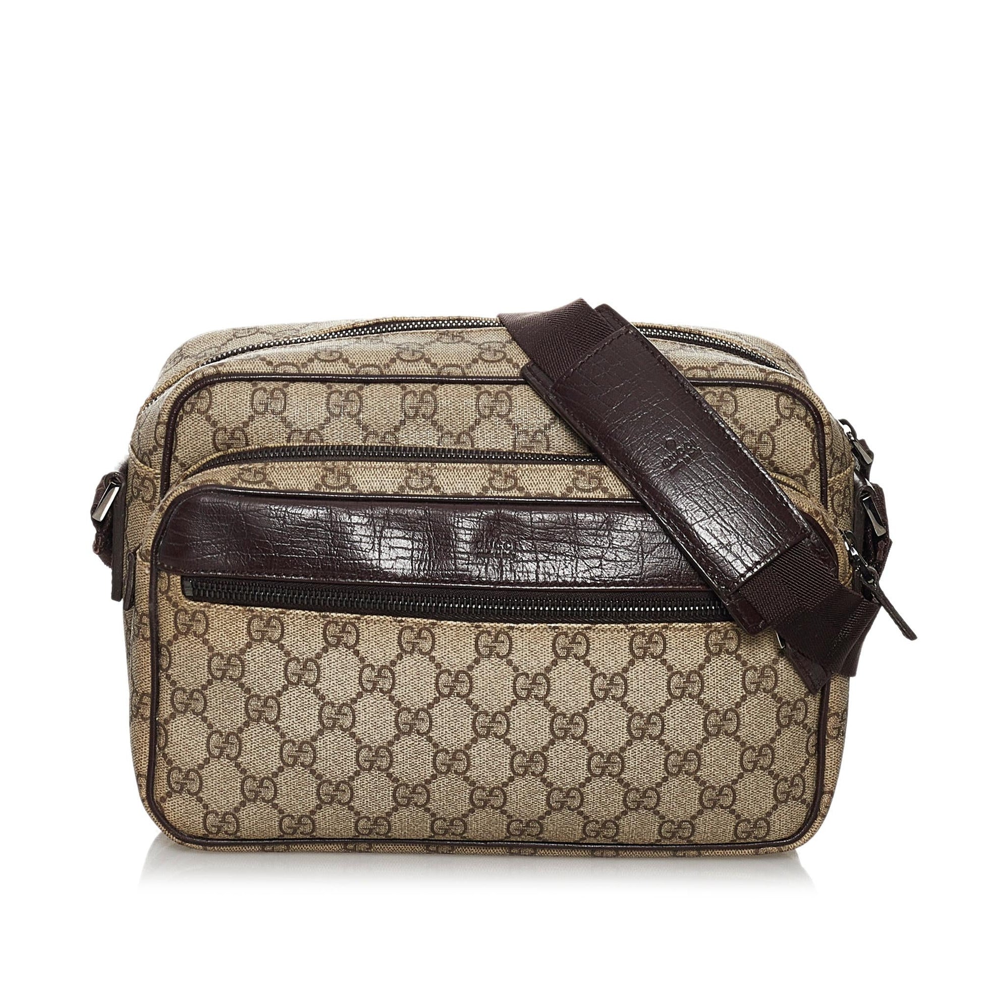 Gucci GG Supreme SHG Canvas Brown Crossbody Bag 11