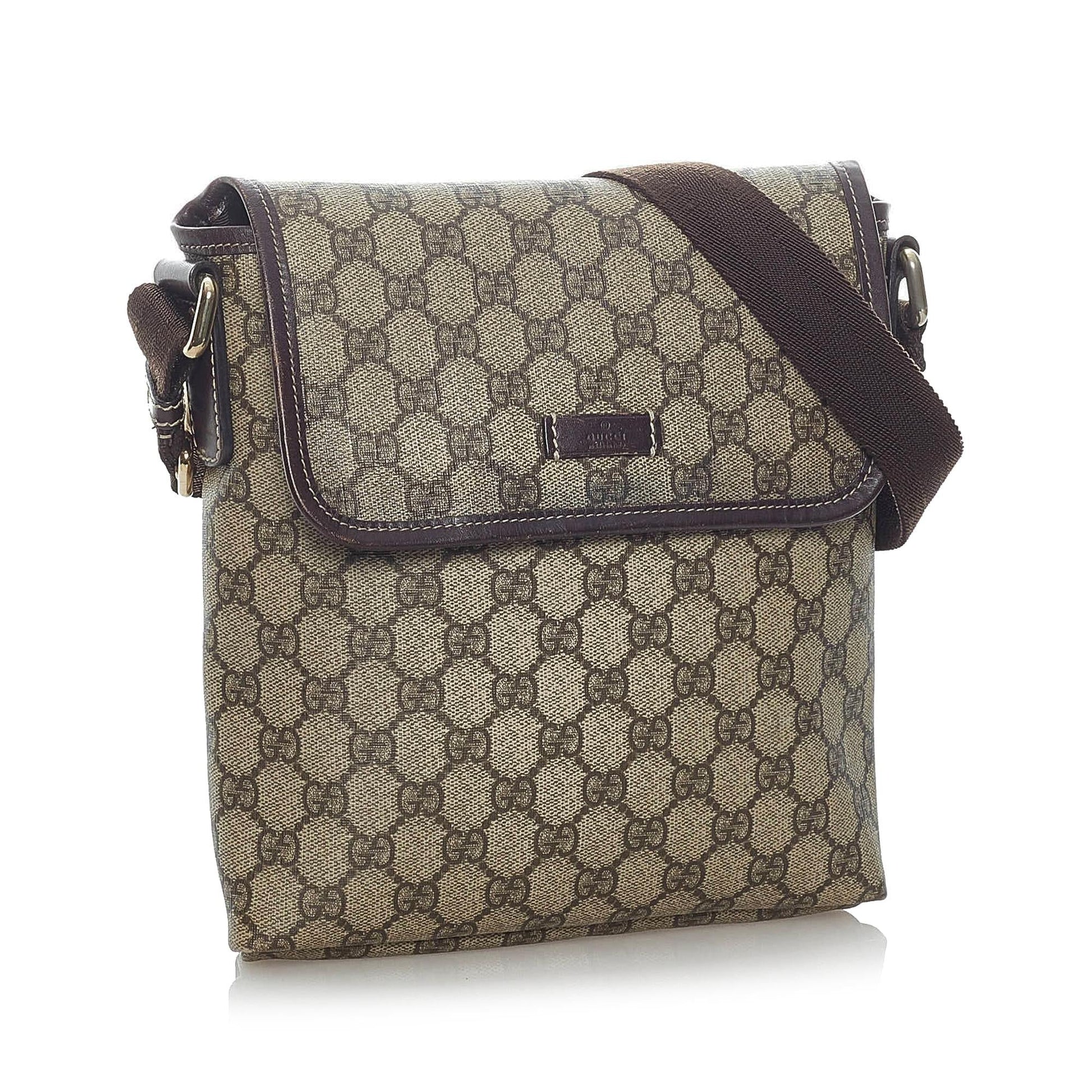 Gucci GG Supreme SHG Canvas Brown Crossbody Bag 12