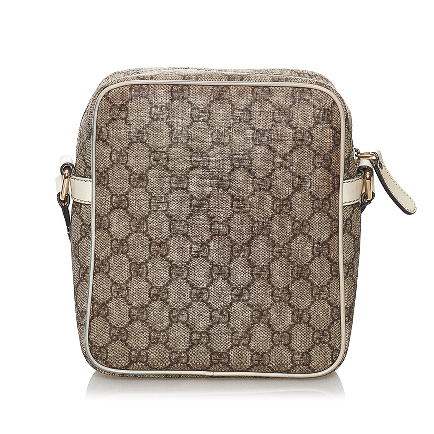 Gucci GG Supreme SHG Canvas White Brown Crossbody Bag Bag Shg