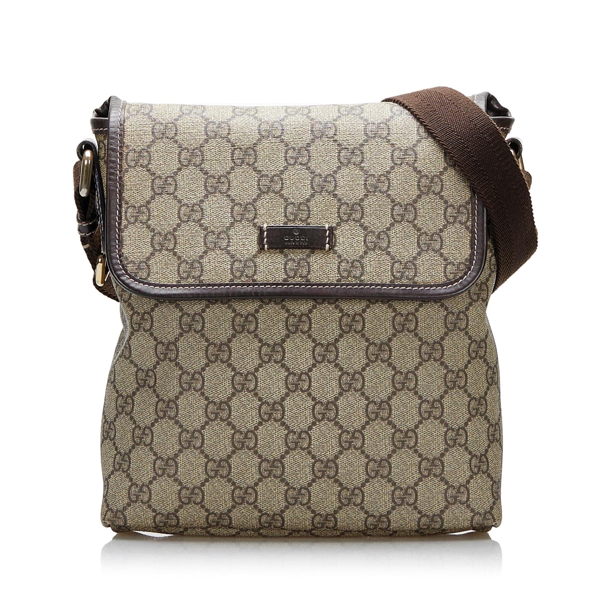 Gucci GG Supreme SHG-claZTP Canvas Brown Crossbody Bag