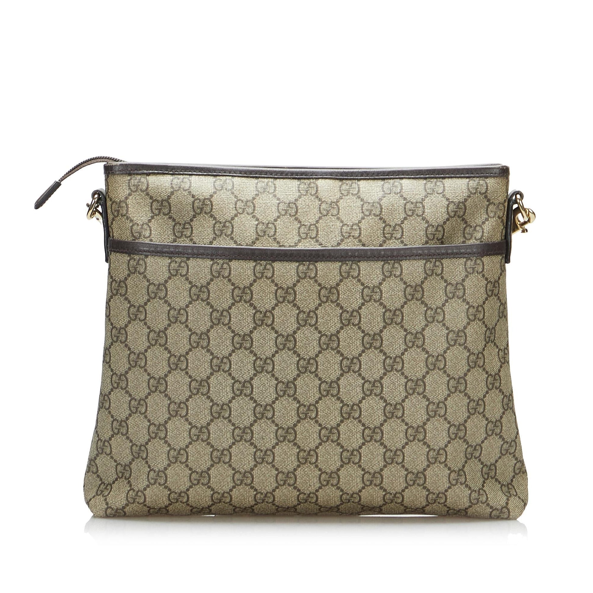 Gucci GG Supreme SHG-huMVBD Canvas Brown Crossbody Bag