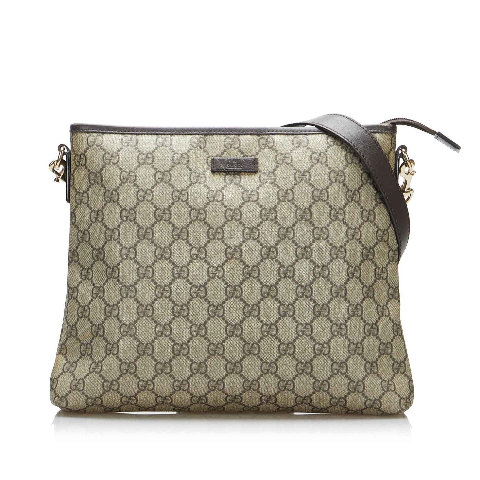 Gucci GG Supreme SHG-huMVBD Canvas Brown Crossbody Bag