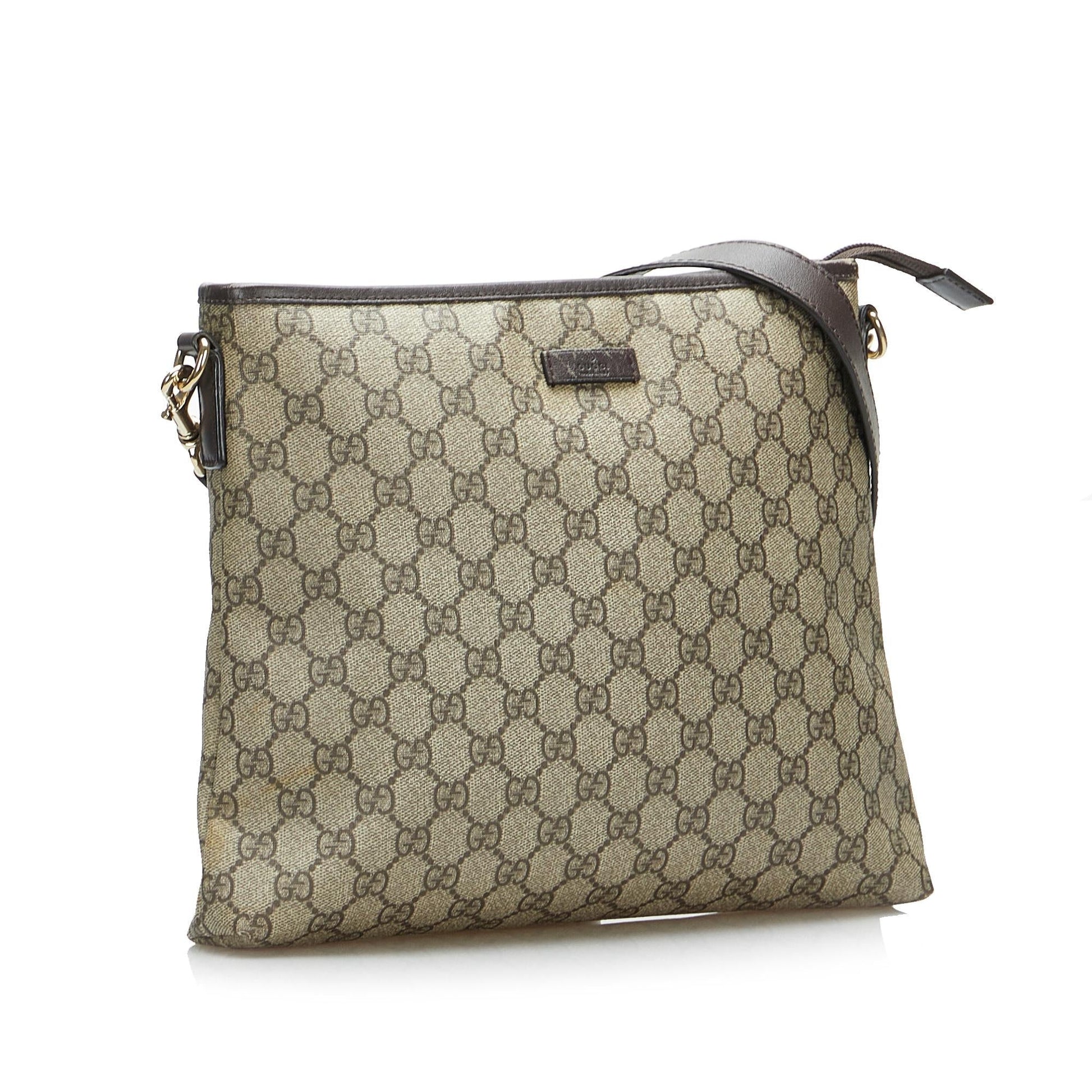 Gucci GG Supreme SHG-huMVBD Canvas Brown Crossbody Bag