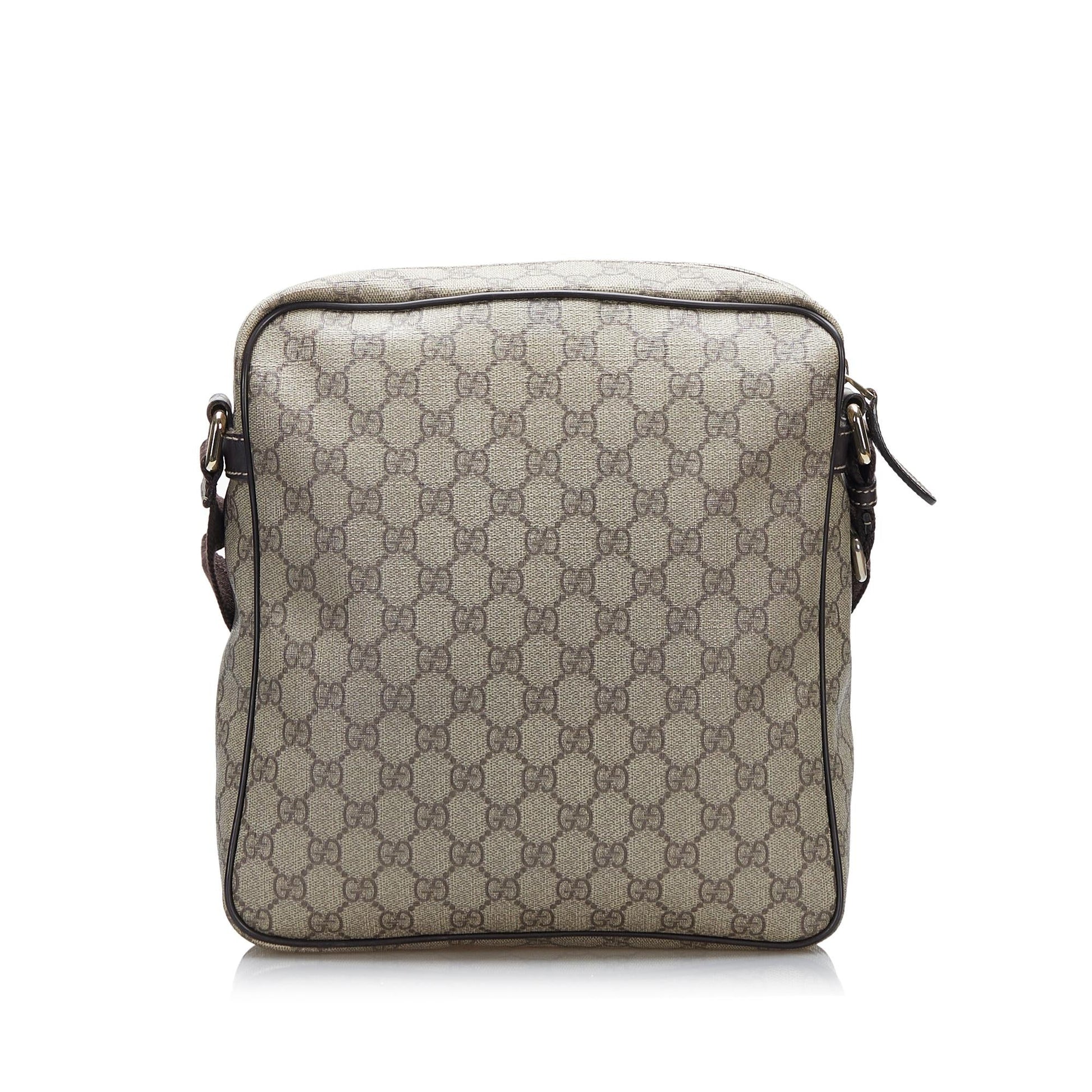 Gucci GG Supreme SHG-AuKYxS Canvas Brown Crossbody Bag
