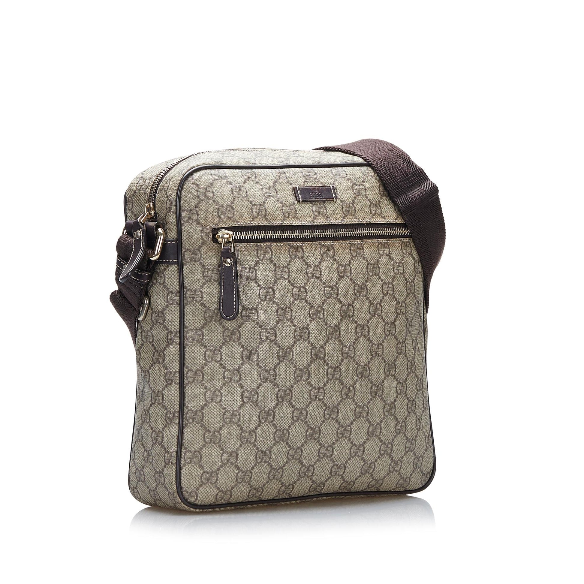 Gucci GG Supreme SHG-AuKYxS Canvas Brown Crossbody Bag