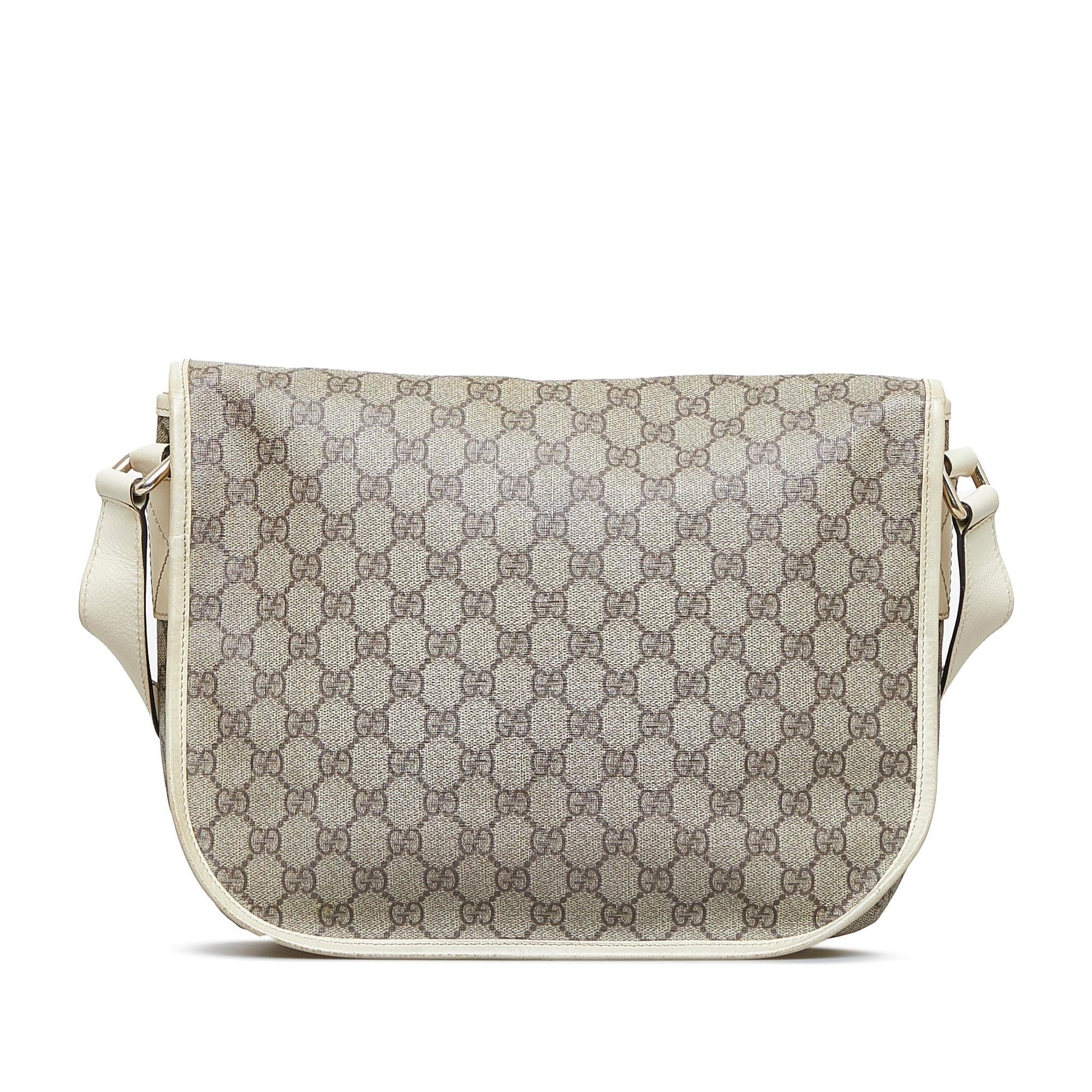 Gucci GG Supreme SHG-5GchCX Canvas Brown Crossbody Bag