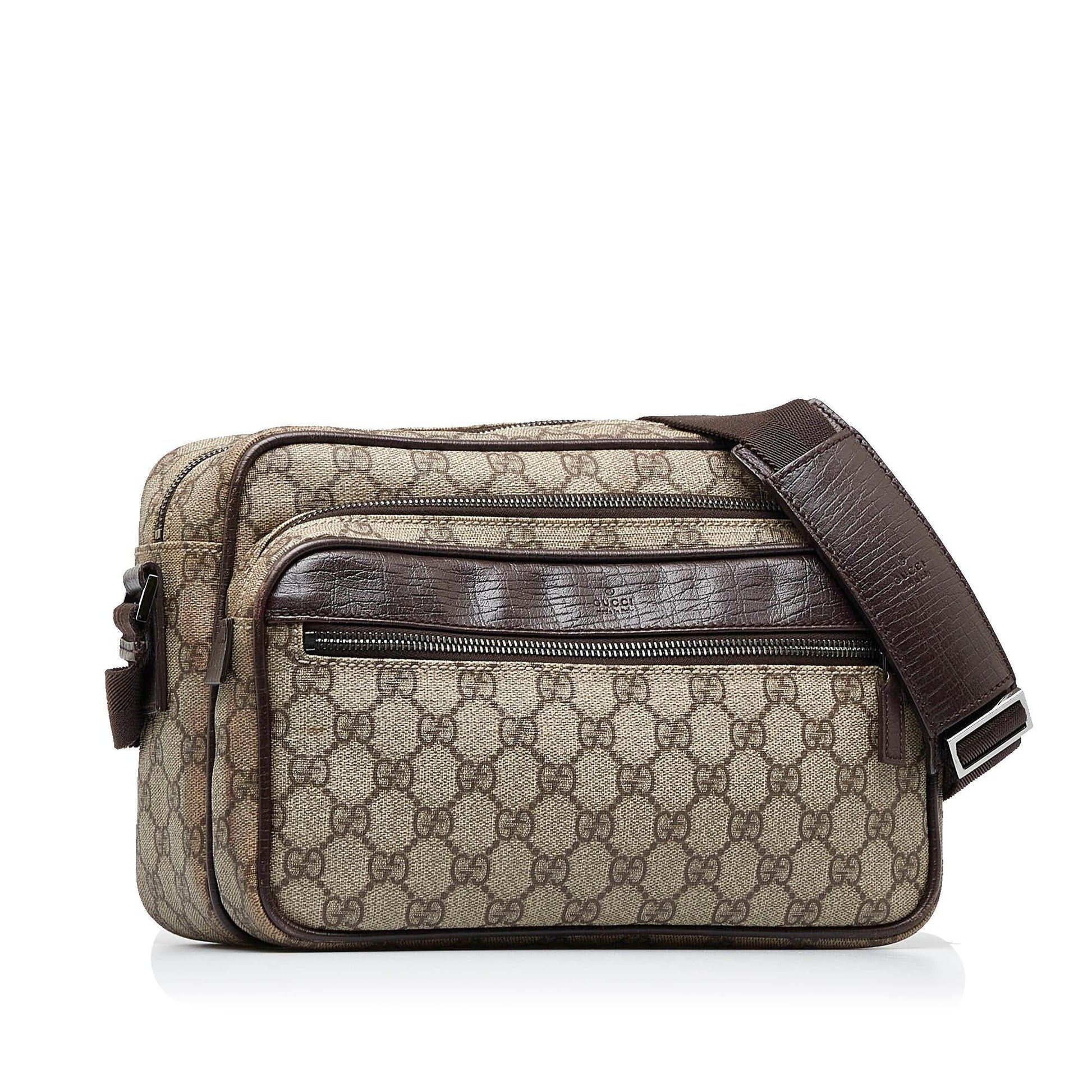Gucci GG Supreme SHG-c3Wr8A Canvas Calf Brown Crossbody Bag